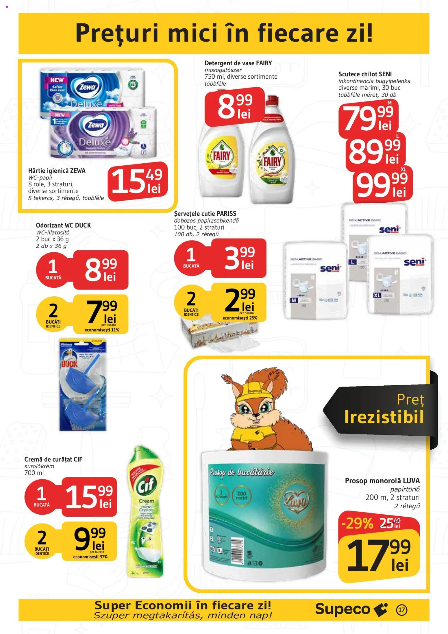 Catalog Supeco 17 - 29 Septembrie 2026 | Pagina 17 | Produse: Detergent de vase, Prosop monorolă, Cremă, Deluxe