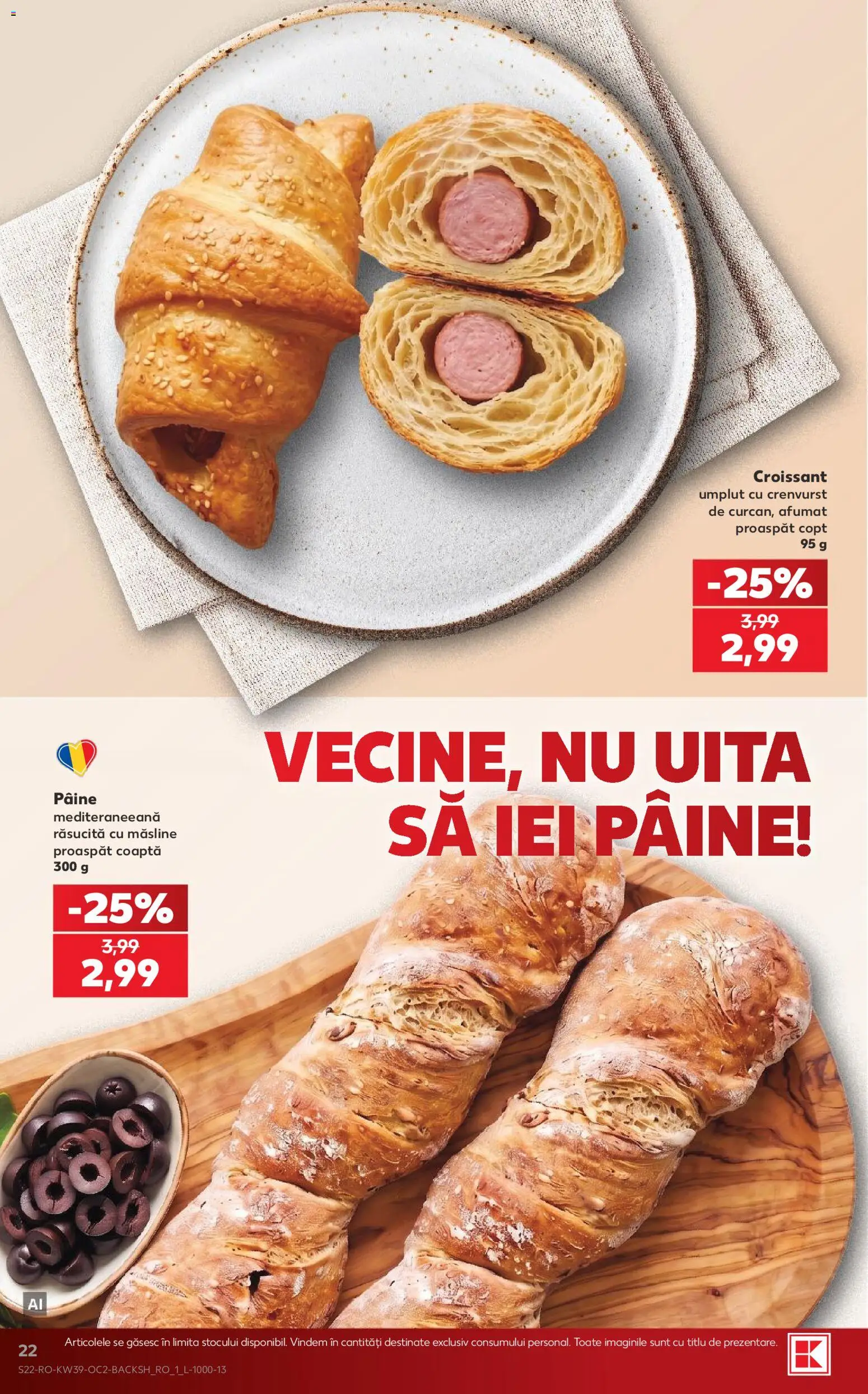 Catalog Kaufland 23 - 28 Septembrie 2026 | Pagina 22 | Produse: Croissant, Măsline, Pâine