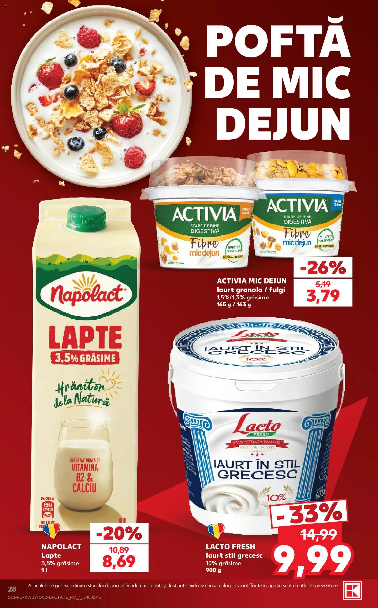 Catalog Kaufland 23 - 28 Septembrie 2026 | Pagina 28 | Produse: Lapte, Iaurt, Produse lactate, Fulgi