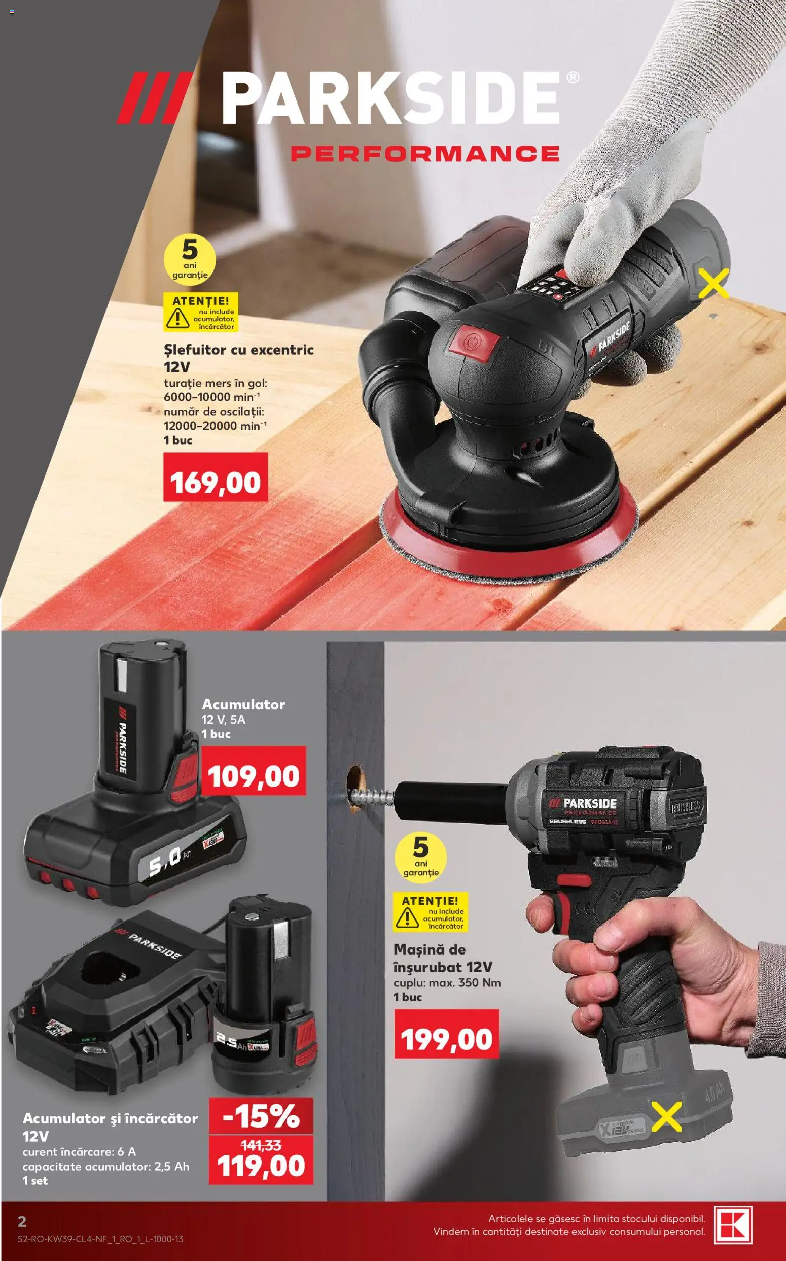 Catalog Kaufland 23 - 28 Septembrie 2026 | Pagina 2 | Produse: Slefuitor, Încărcător, Masina de Insurubat, Parkside