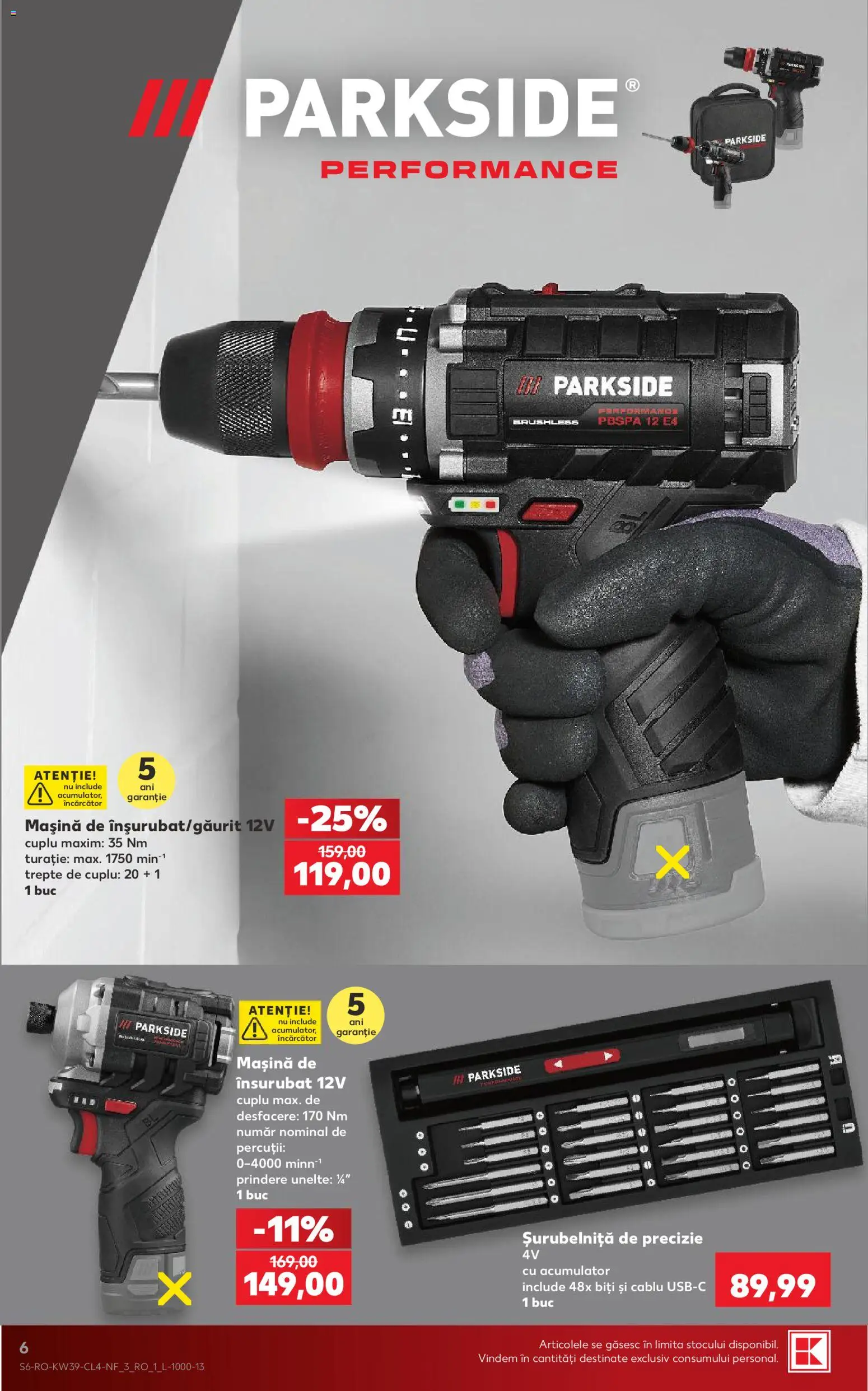 Catalog Kaufland 23 - 28 Septembrie 2026 | Pagina 6 | Produse: Încărcător, Cablu, Masina de Insurubat, Parkside