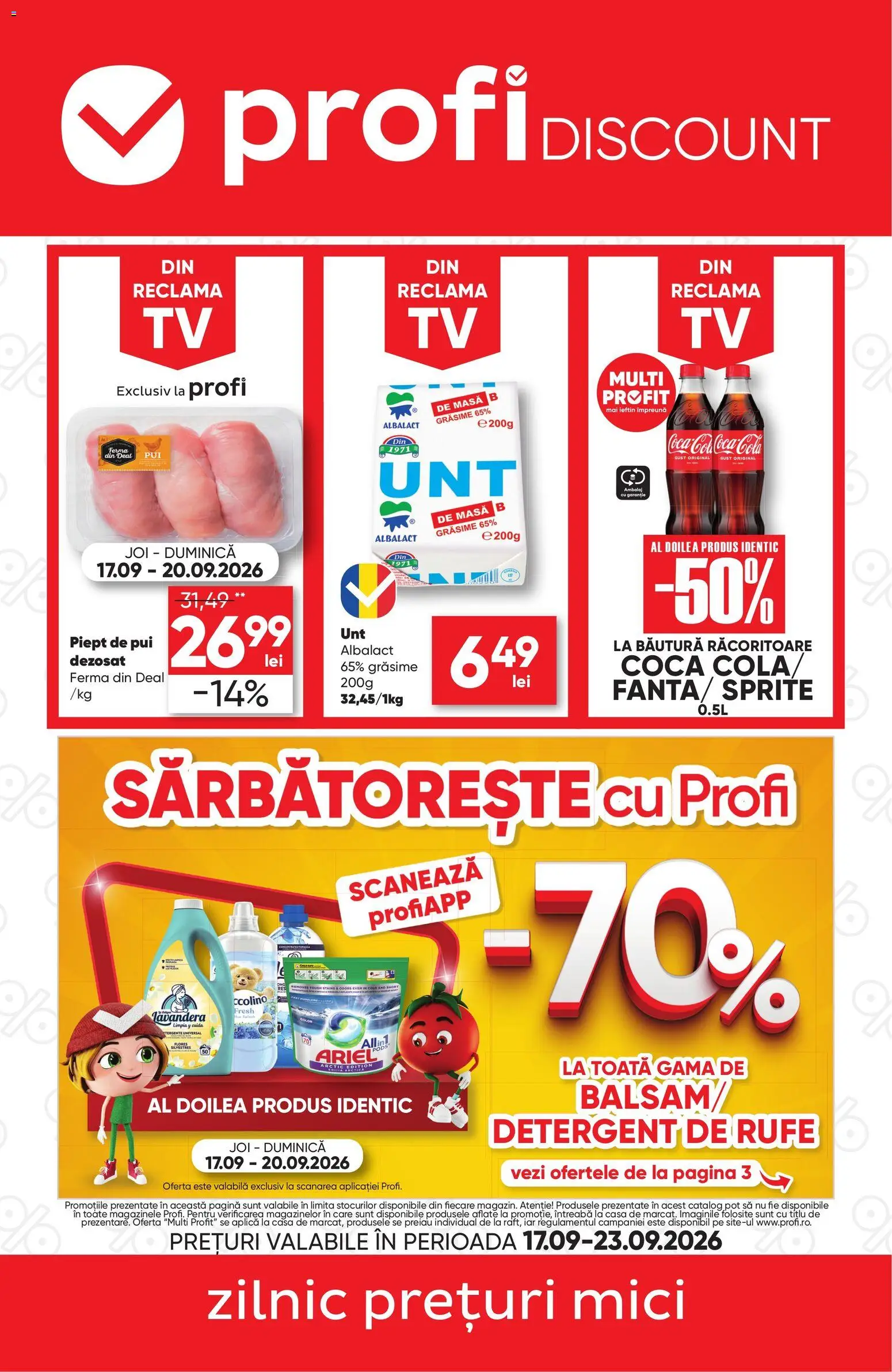 Catalog Profi 17 - 22 Septembrie 2026 | Pagina 1 | Produse: Masă, Pui, Mici, Cola