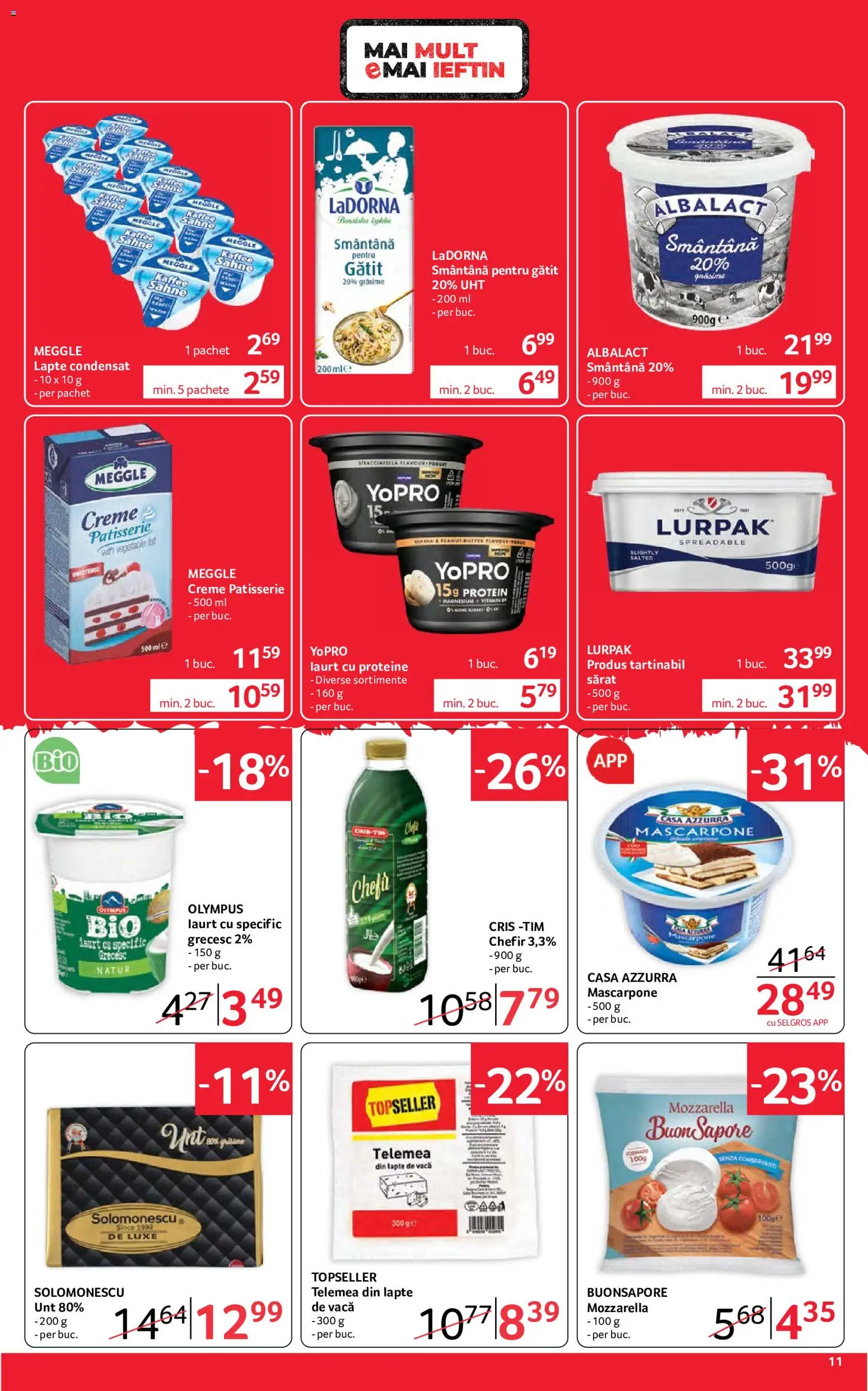 Catalog Selgros 18 - 30 Septembrie 2026 | Pagina 11 | Produse: Proteine, Chefir, Mozzarella, Lapte