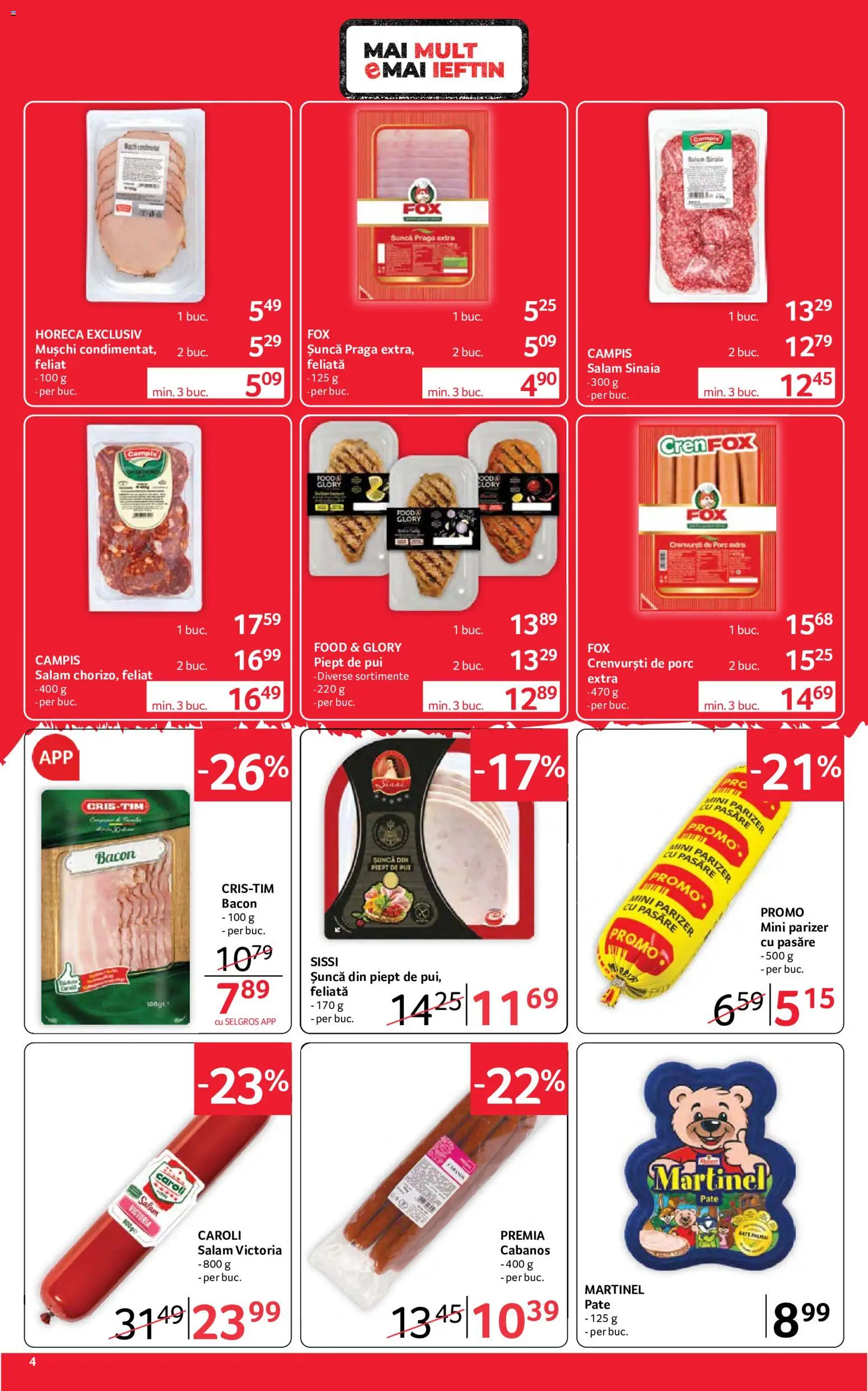 Catalog Selgros 18 - 30 Septembrie 2026 | Pagina 4 | Produse: Sunca praga, Pui, Mușchi, Salam