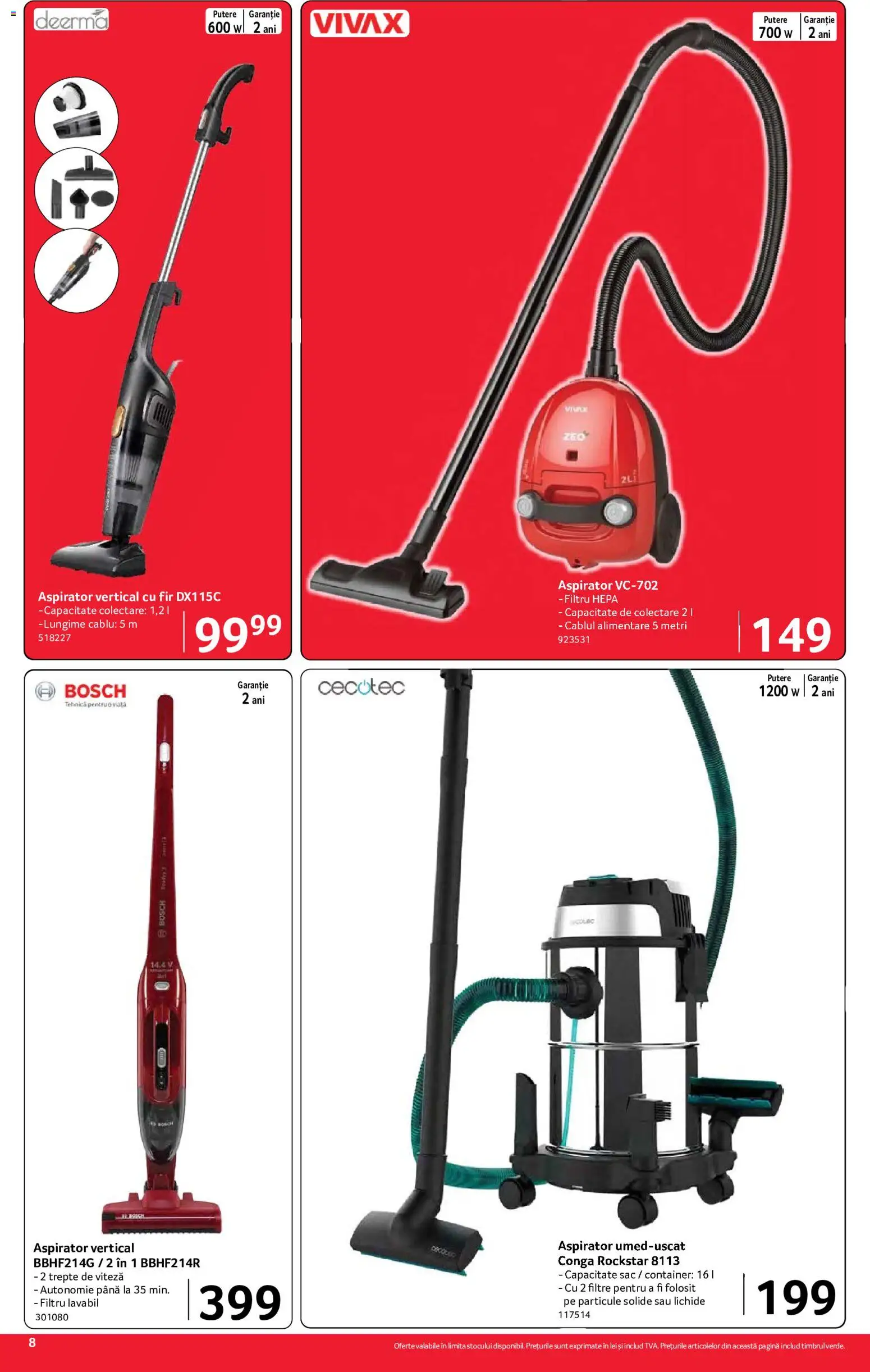 Catalog Selgros 18 - 30 Septembrie 2026 | Pagina 8 | Produse: Aspirator vertical, Cablu, Aspirator, Sac