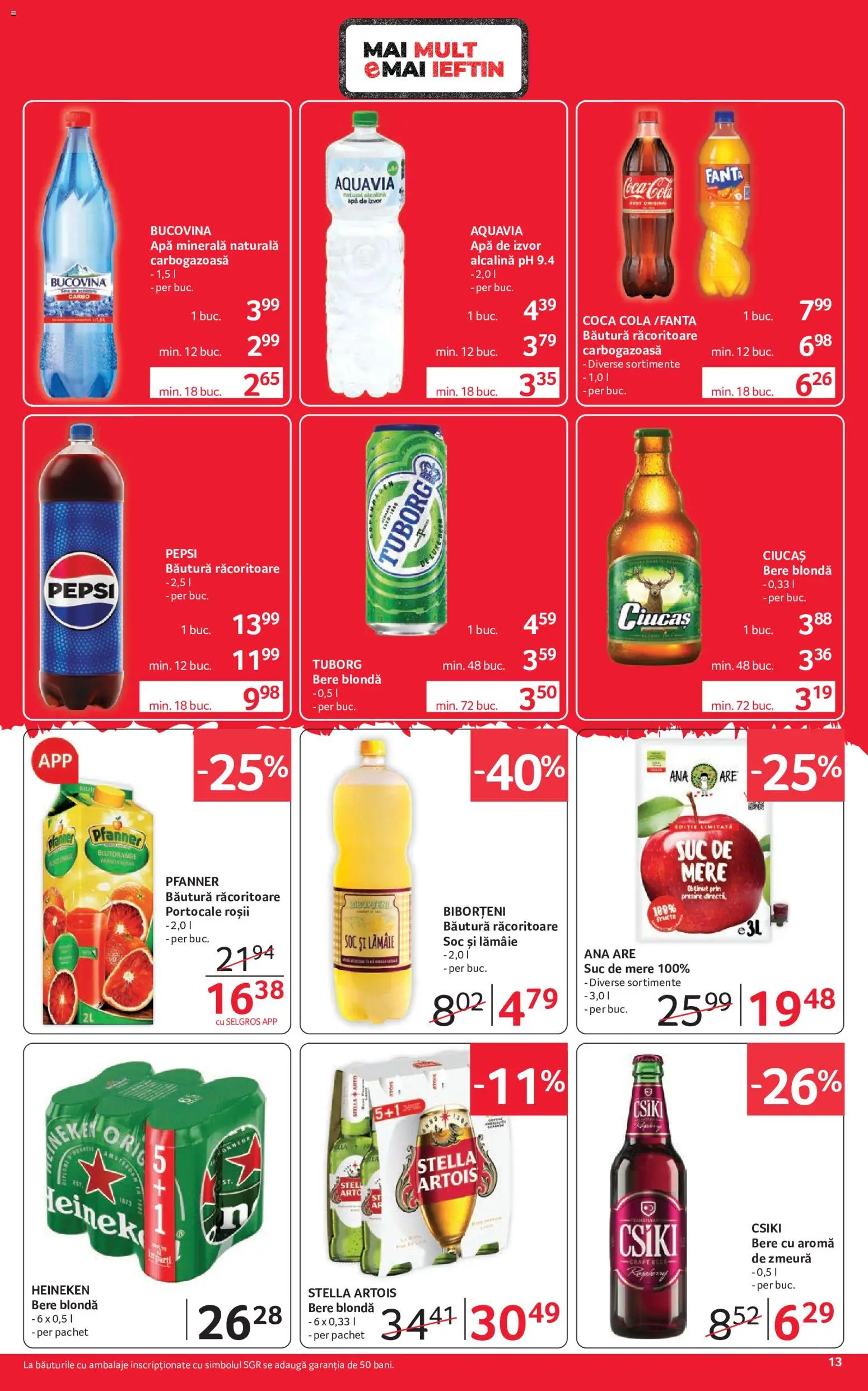 Catalog Selgros 18 - 30 Septembrie 2026 | Pagina 13 | Produse: Bautura racoritoare, Suc, Portocale, Roșii