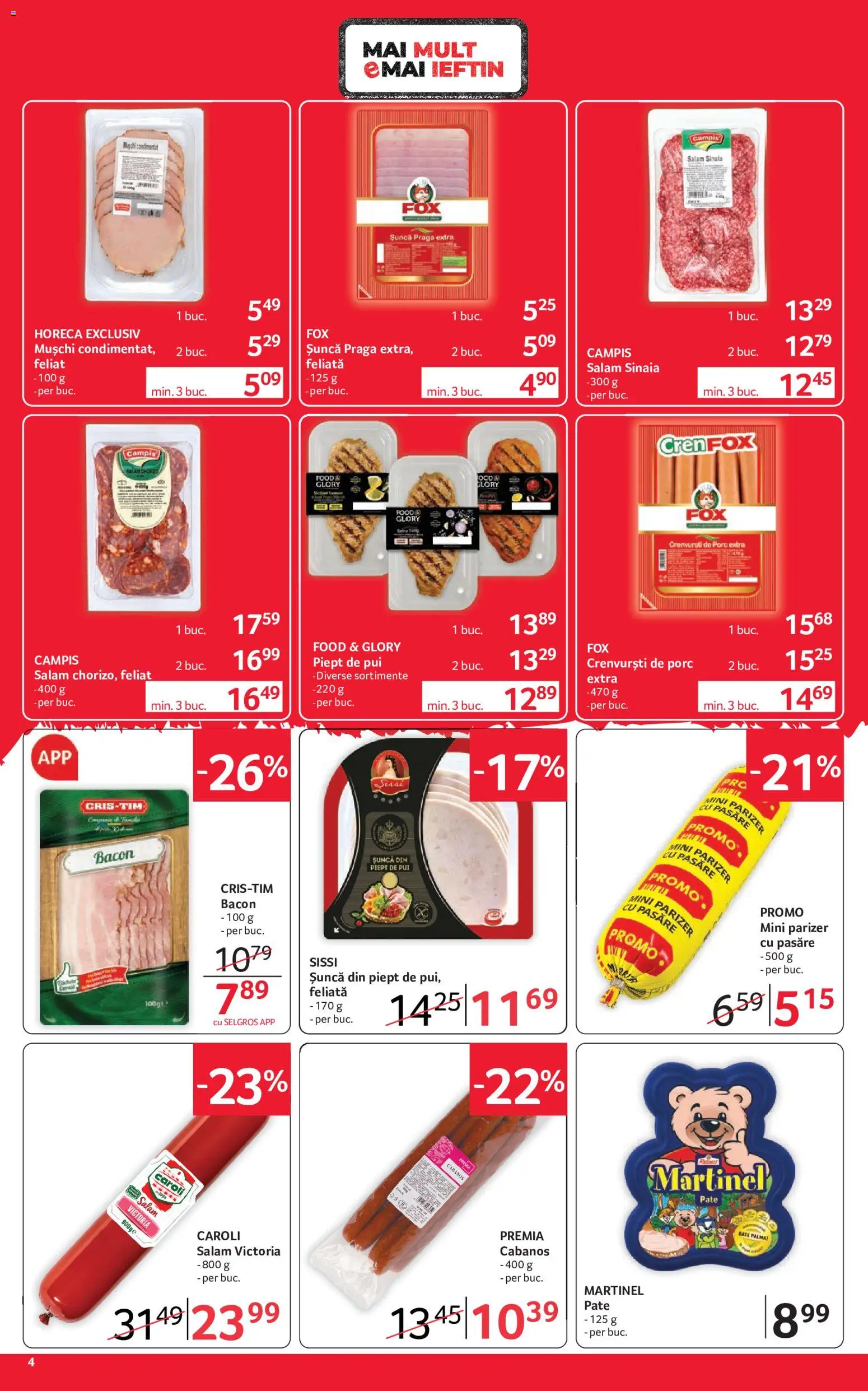 Catalog Selgros 18 - 30 Septembrie 2026 | Pagina 4 | Produse: Pate, Bacon, Șuncă, Parizer