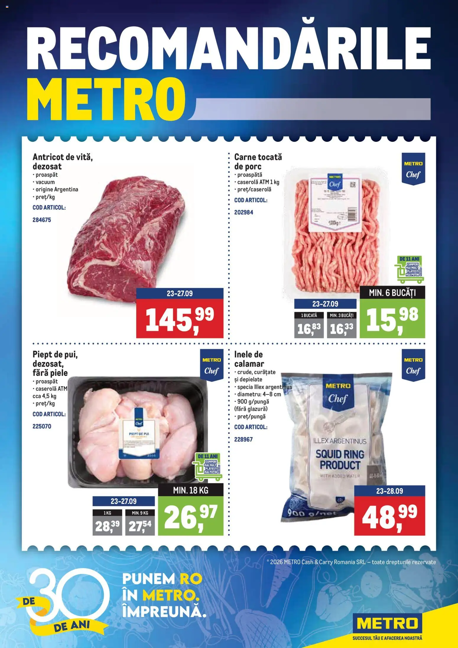 Catalog METRO 22 - 27 Septembrie 2026 | Pagina 1 | Produse: Caserola, Pui, Carne tocată