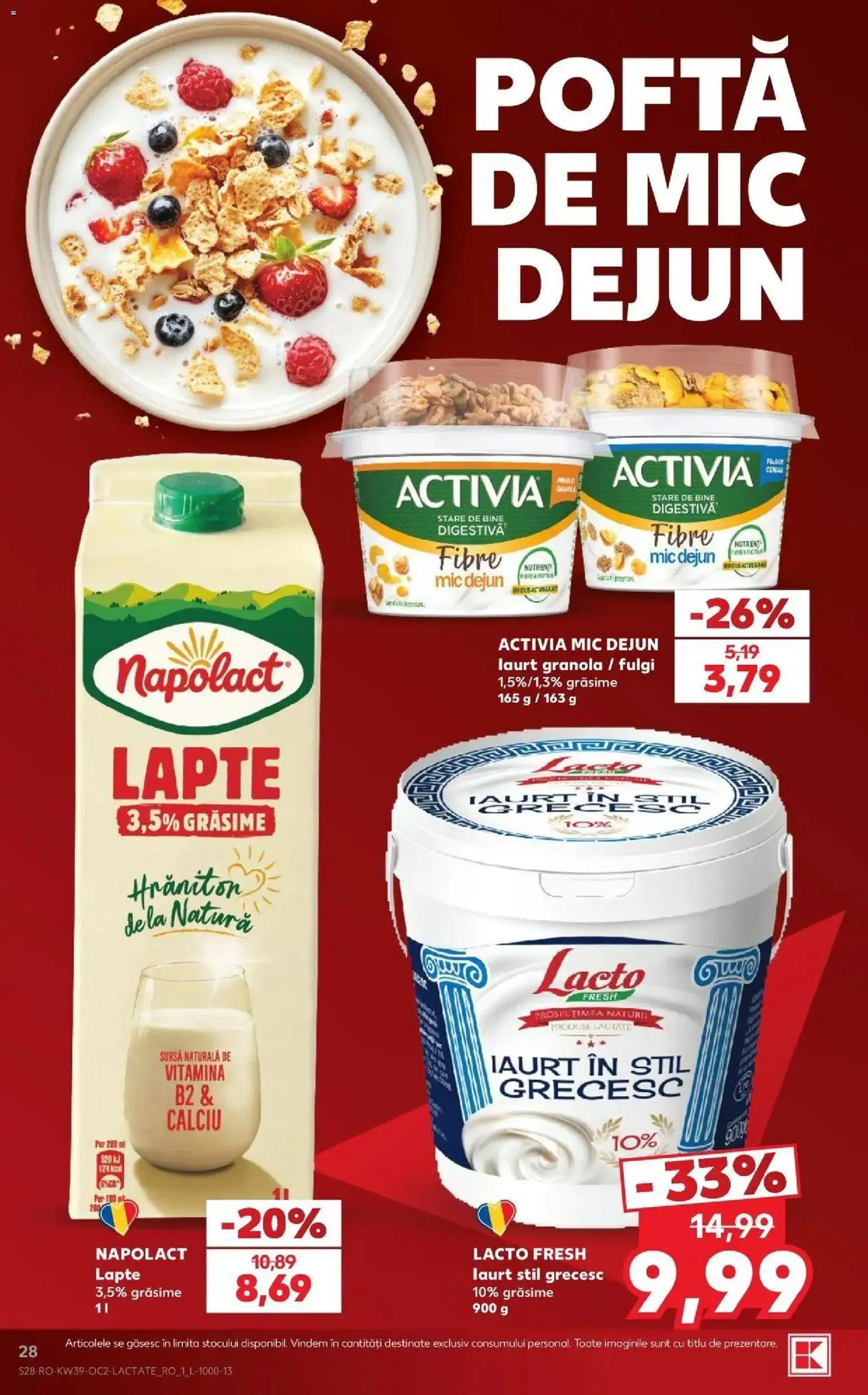 Catalog Kaufland 23 - 28 Septembrie 2026 | Pagina 28 | Produse: Lapte, Iaurt, Produse lactate, Fulgi