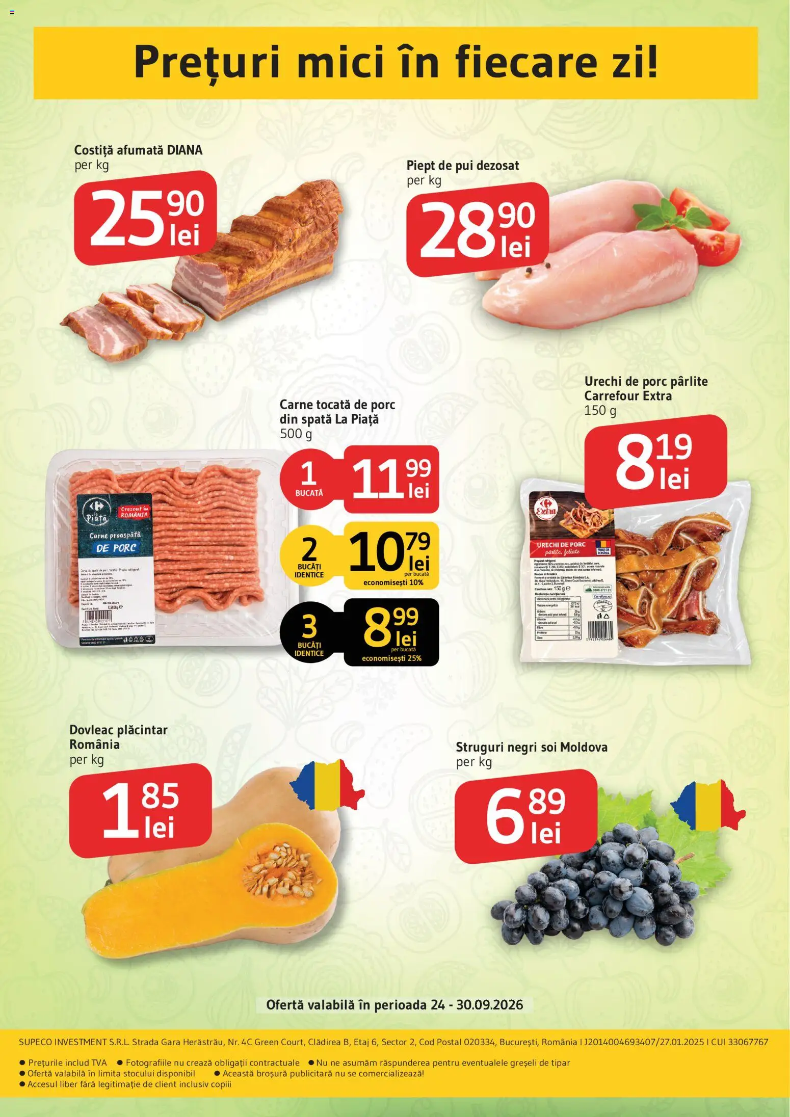 Catalog Supeco 24 - 29 Septembrie 2026 | Pagina 2 | Produse: Dovleac, Struguri, Pui, Carne tocată
