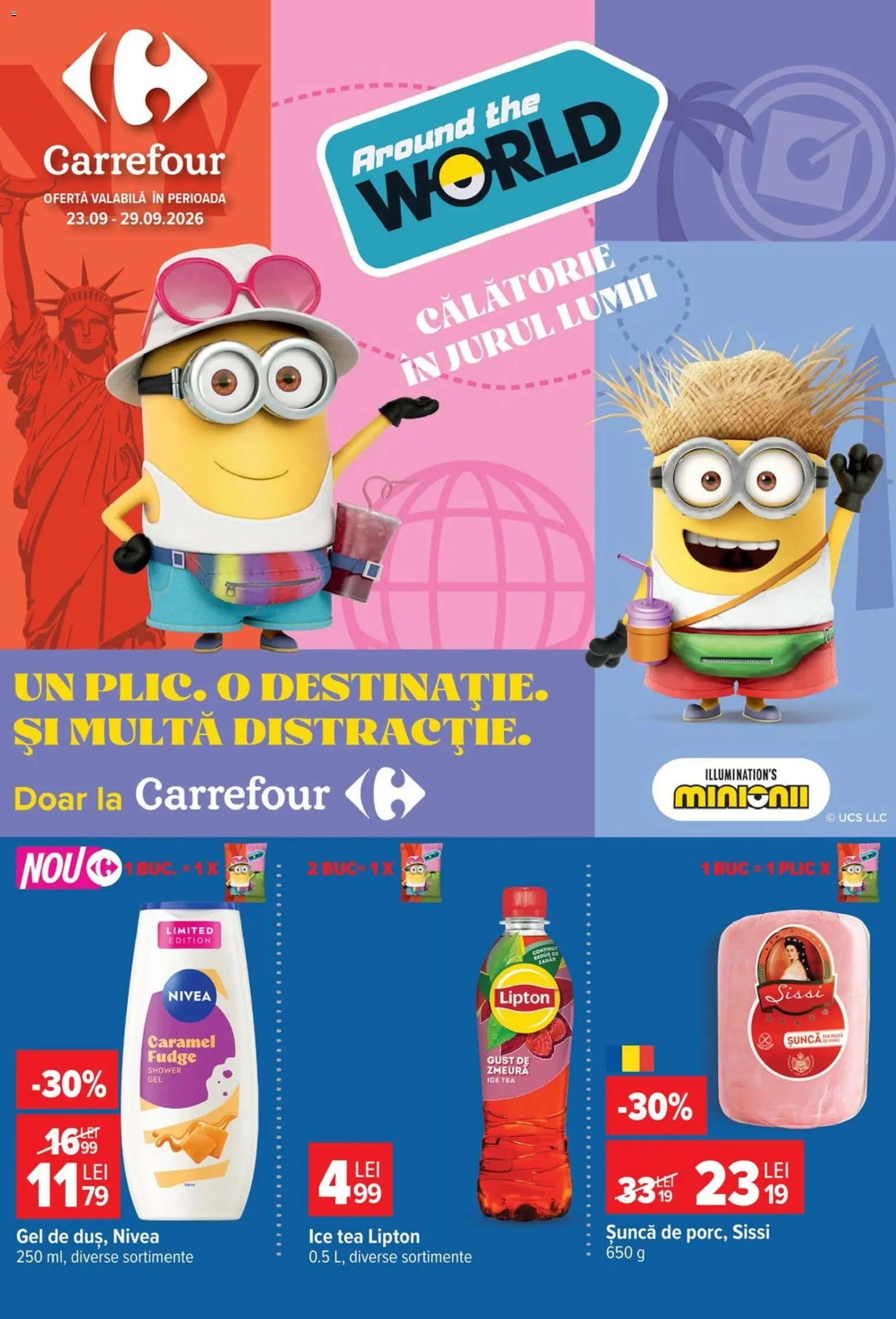 Catalog Carrefour 23 - 28 Septembrie 2026 | Pagina 1 | Produse: Zmeură, Nivea, Șuncă, Ice tea