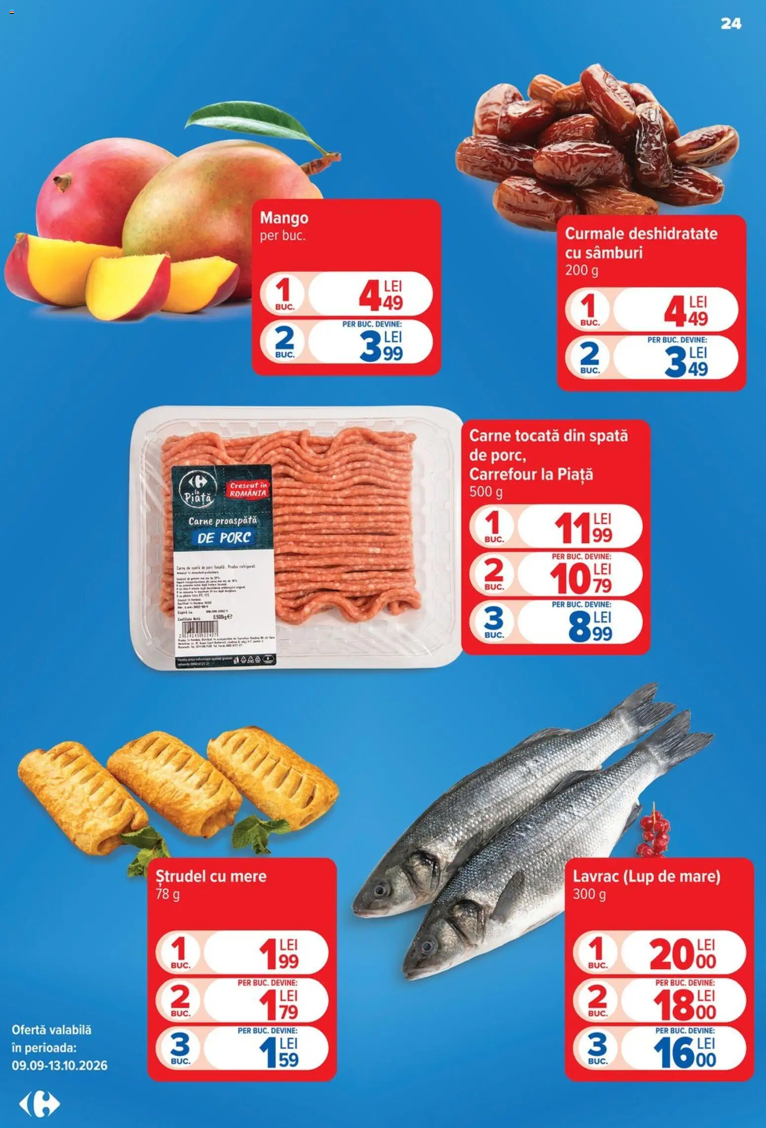 Catalog Carrefour 23 - 28 Septembrie 2026 | Pagina 24 | Produse: Ştrudel cu mere, Mere, Carne tocată, Curmale