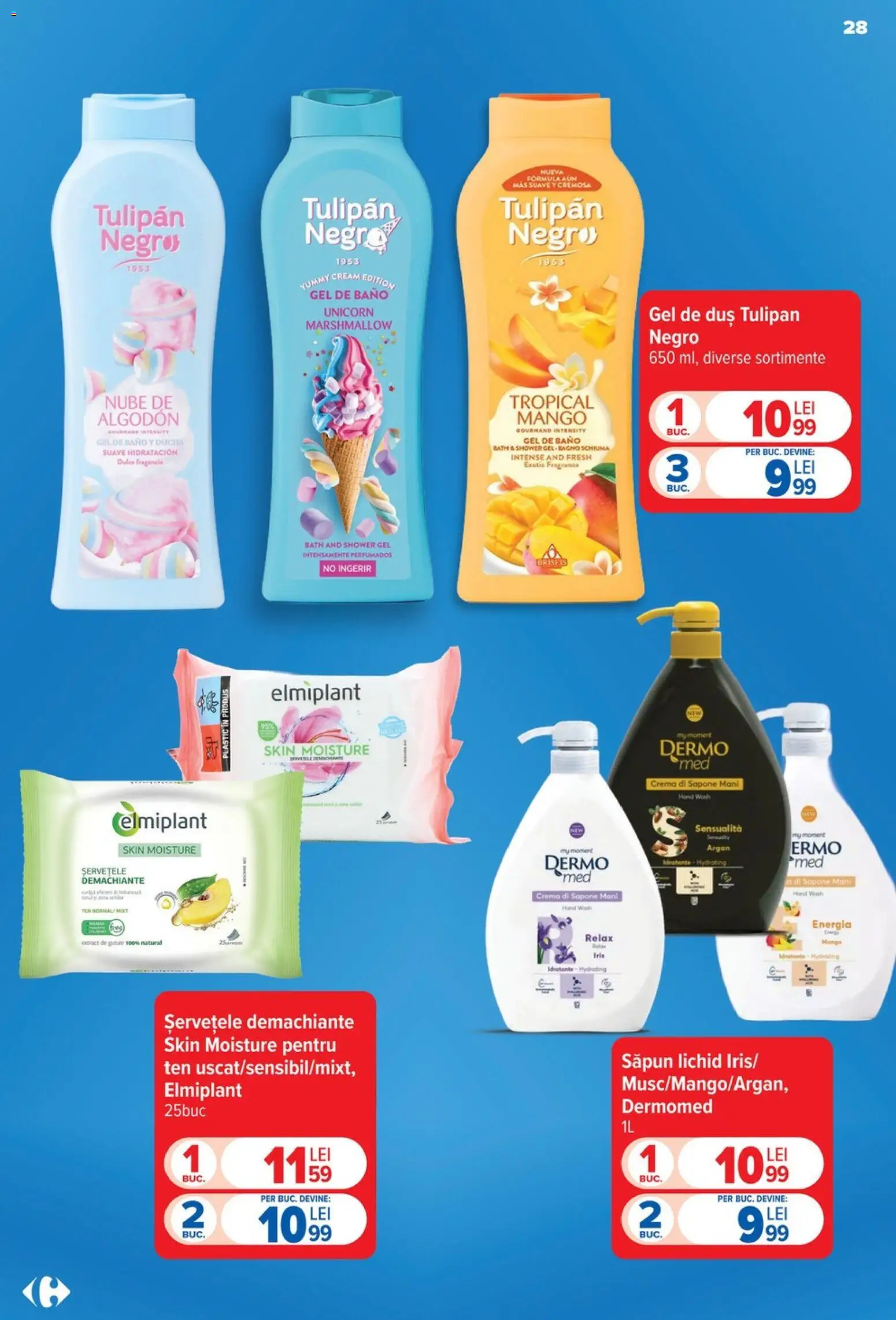Catalog Carrefour 23 - 28 Septembrie 2026 | Pagina 28 | Produse: Duș, Cremă, Unicorn, Șervețele demachiante