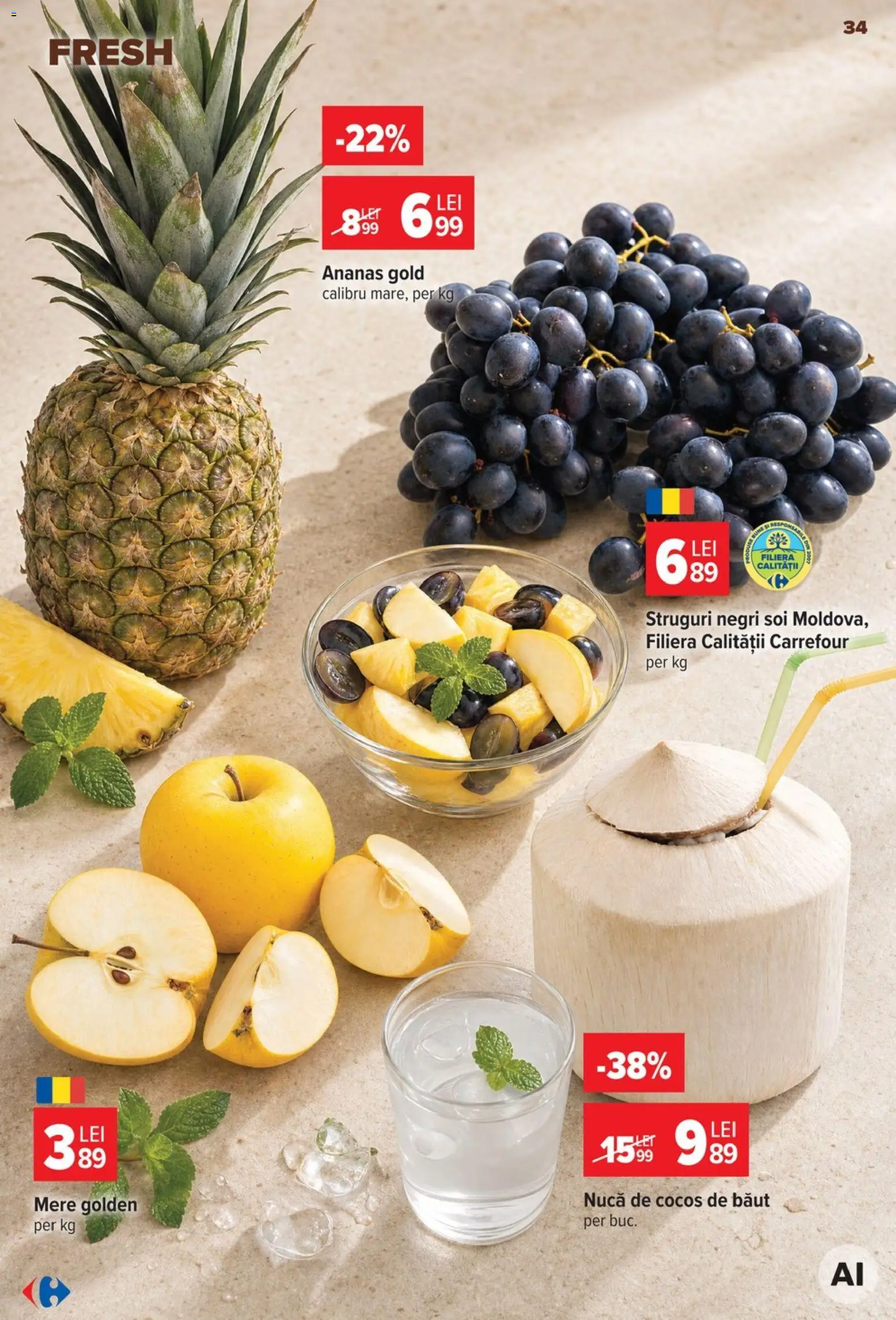 Catalog Carrefour 23 - 28 Septembrie 2026 | Pagina 34 | Produse: Struguri, Struguri negri, Mere, Ananas