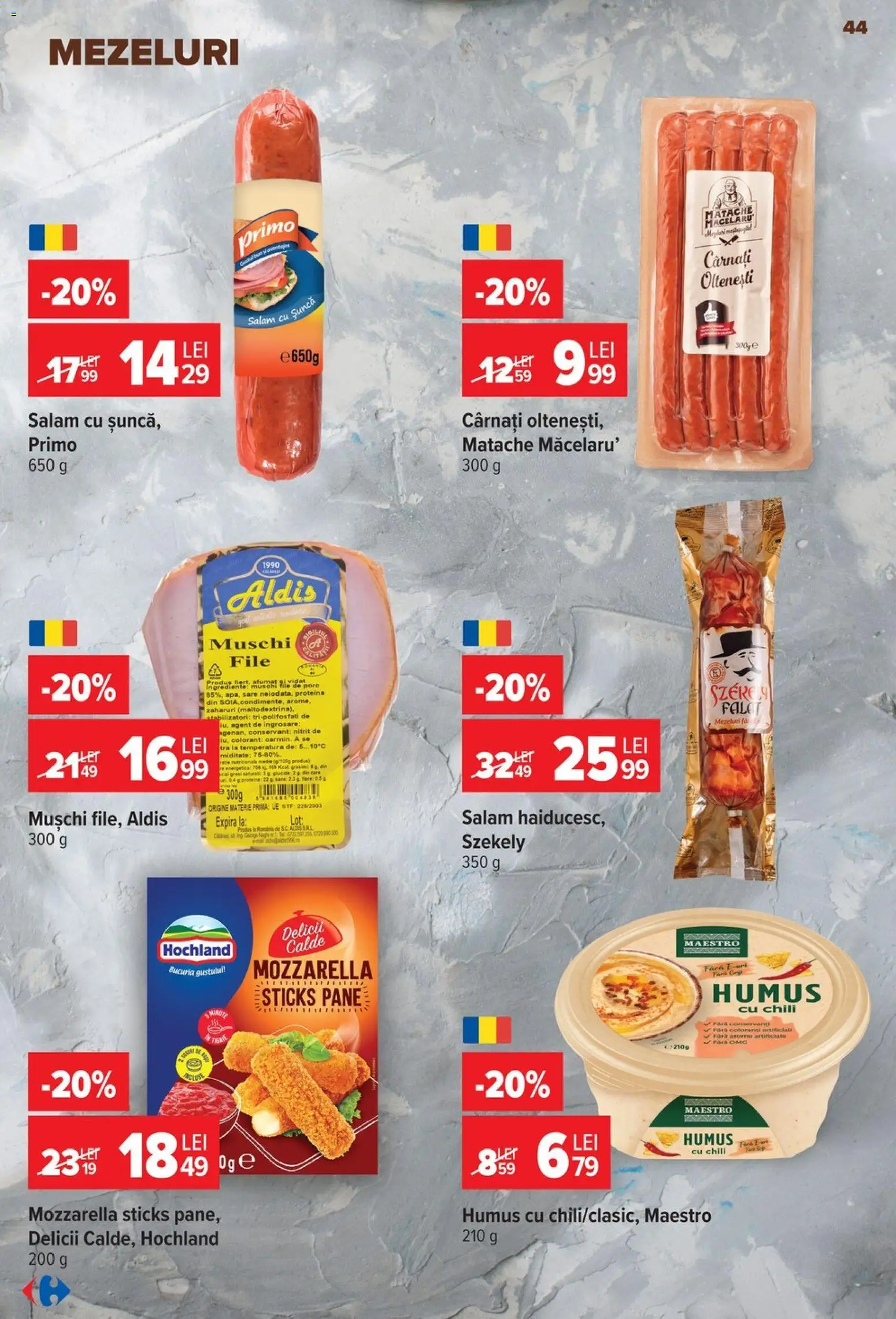 Catalog Carrefour 23 - 28 Septembrie 2026 | Pagina 44 | Produse: Hochland, Salam, Humus, Sare