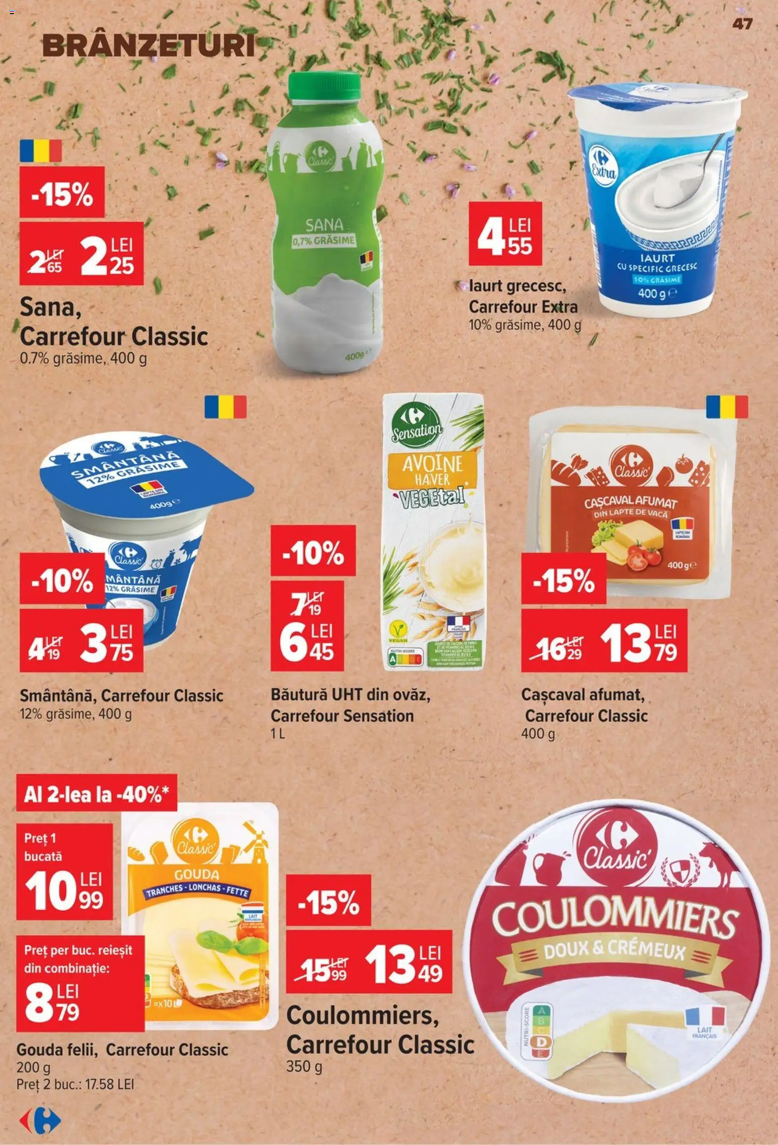 Catalog Carrefour 23 - 28 Septembrie 2026 | Pagina 47 | Produse: Lapte, Iaurt, Smântână, Gouda