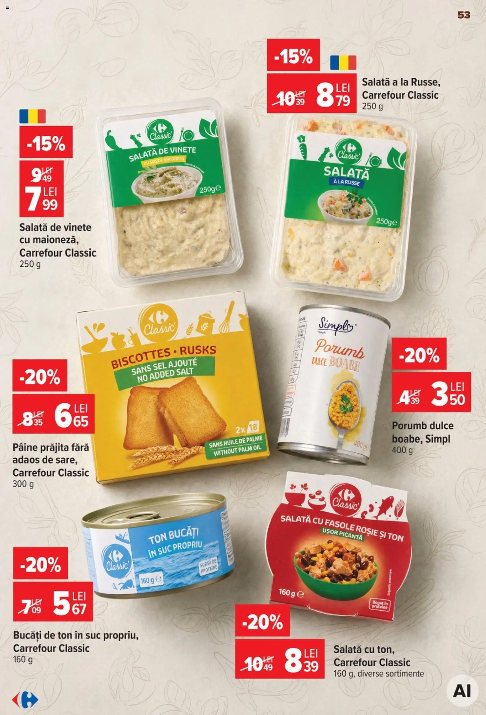 Catalog Carrefour 23 - 28 Septembrie 2026 | Pagina 53 | Produse: Proteine, Suc, Porumb, Sos