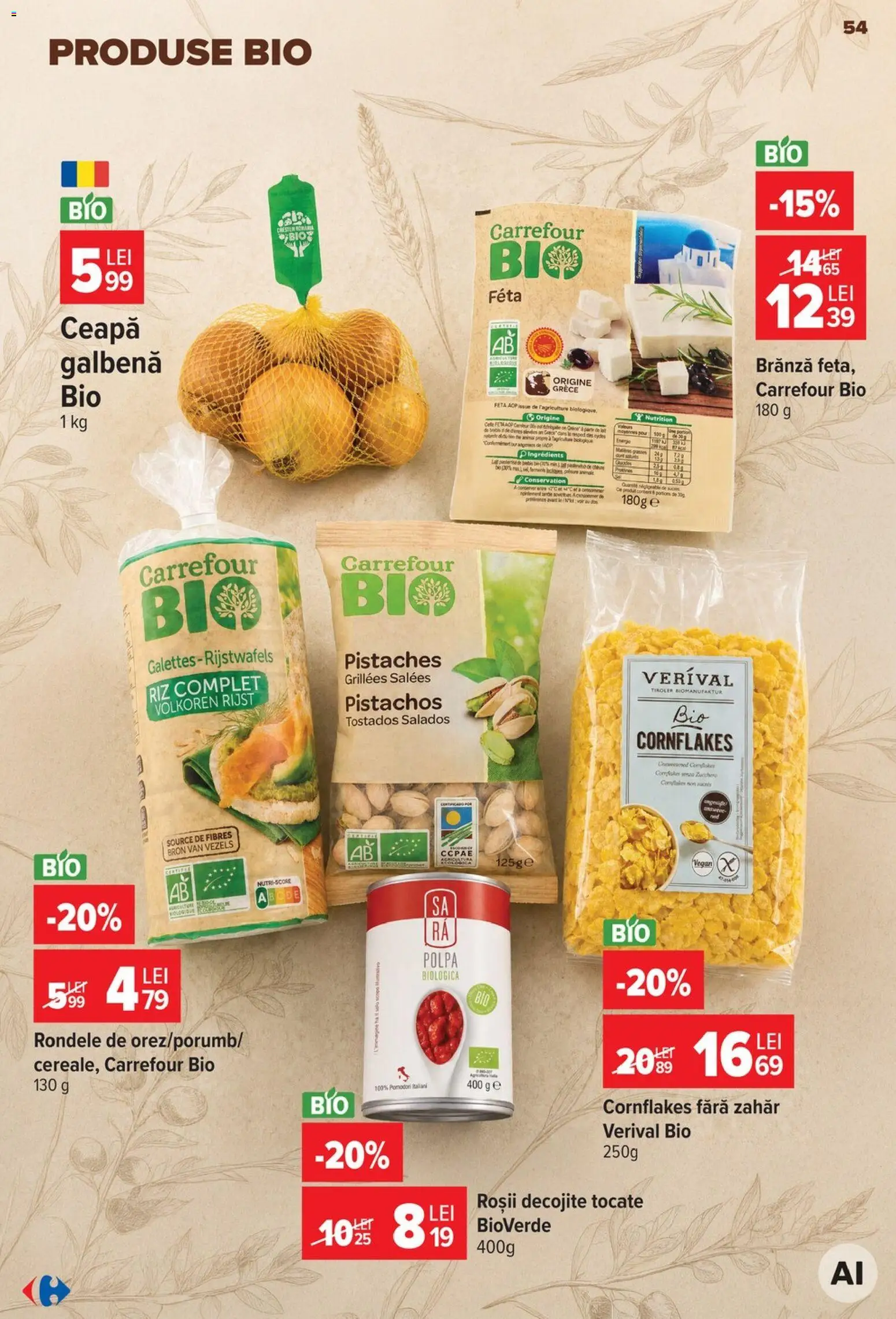 Catalog Carrefour 23 - 28 Septembrie 2026 | Pagina 54 | Produse: Bio, Ceapă galbenă, Brânză, Ceapă