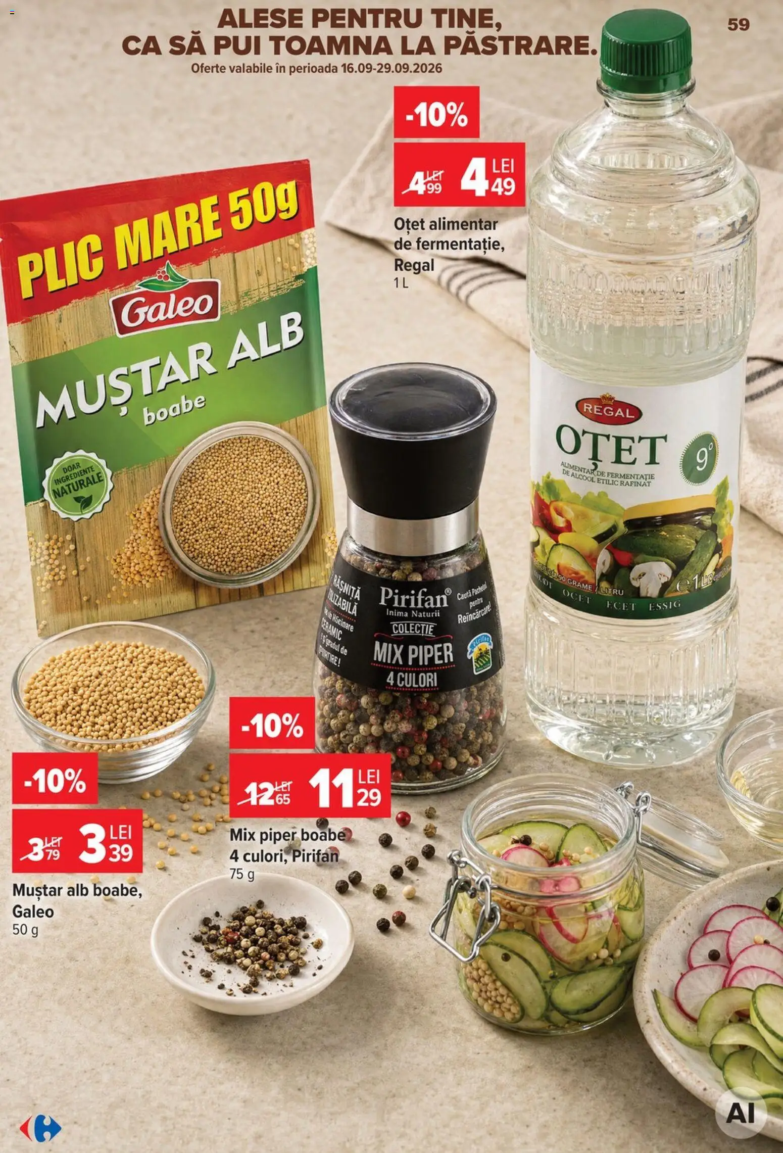 Catalog Carrefour 23 - 28 Septembrie 2026 | Pagina 59 | Produse: Pui, Oțet, Muștar, Piper