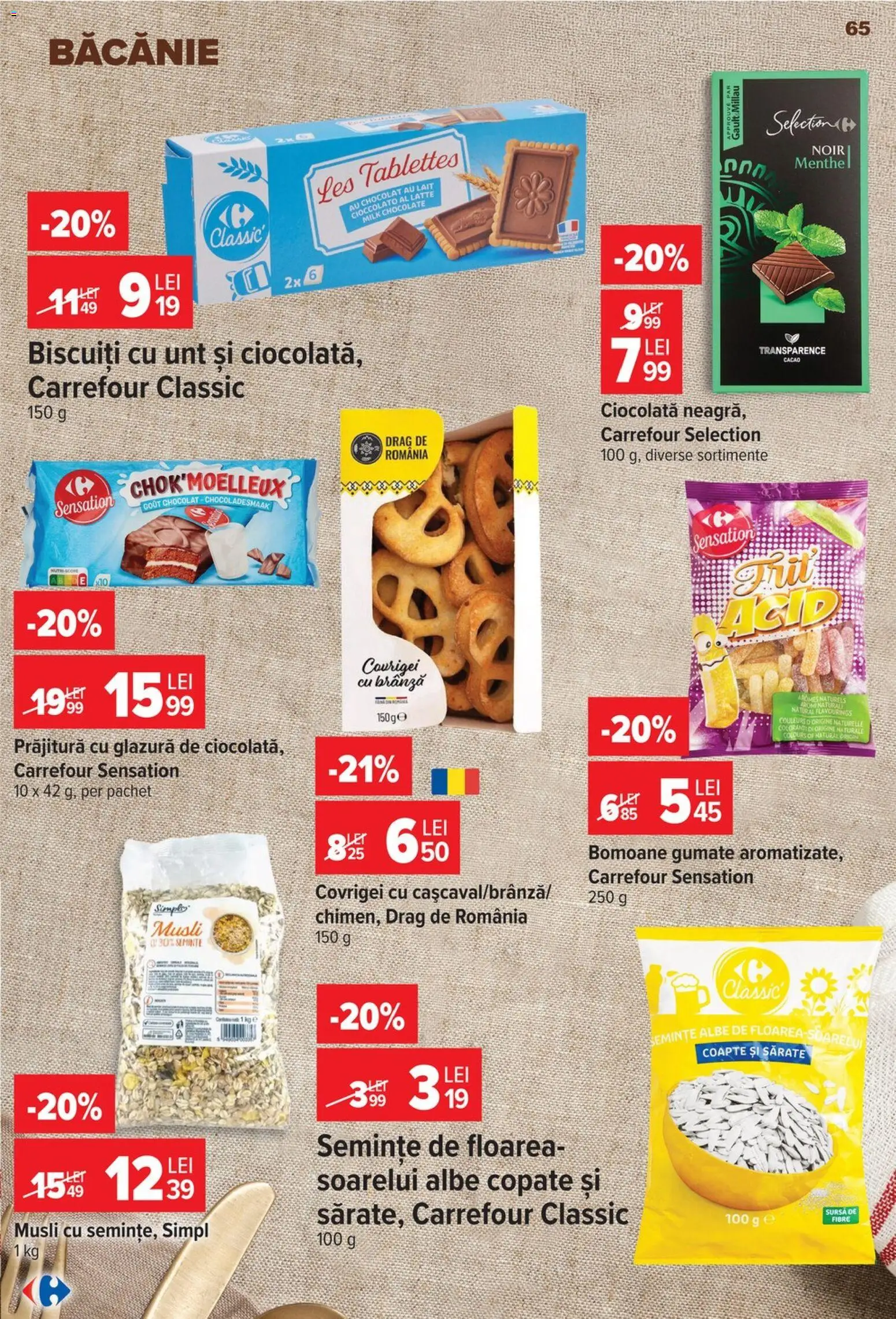 Catalog Carrefour 23 - 28 Septembrie 2026 | Pagina 65 | Produse: Carrefour Classic, Semințe, Covrigei, Cacao