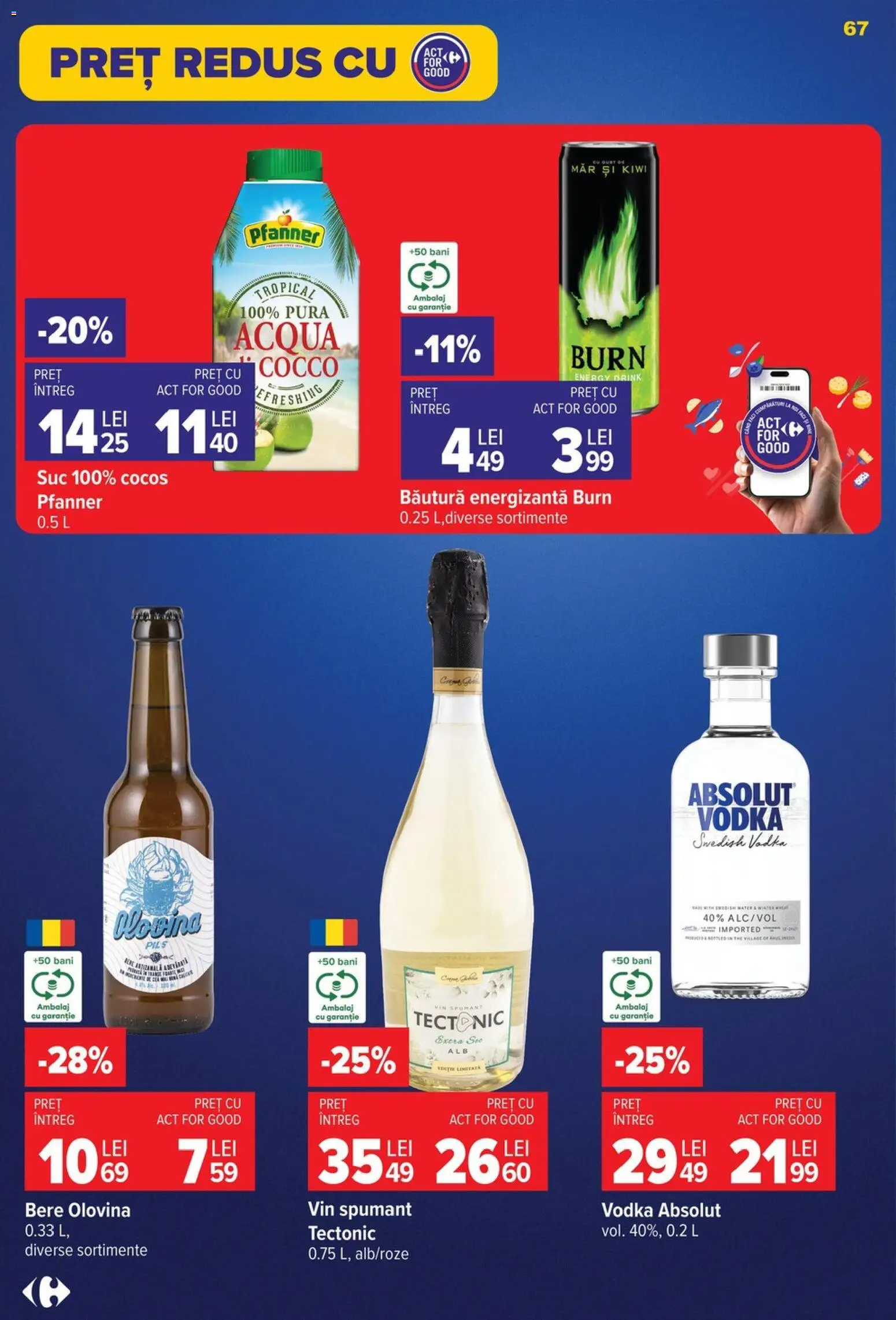 Catalog Carrefour 23 - 28 Septembrie 2026 | Pagina 67 | Produse: Vin spumant, Suc, Băutură energizantă, Vodka