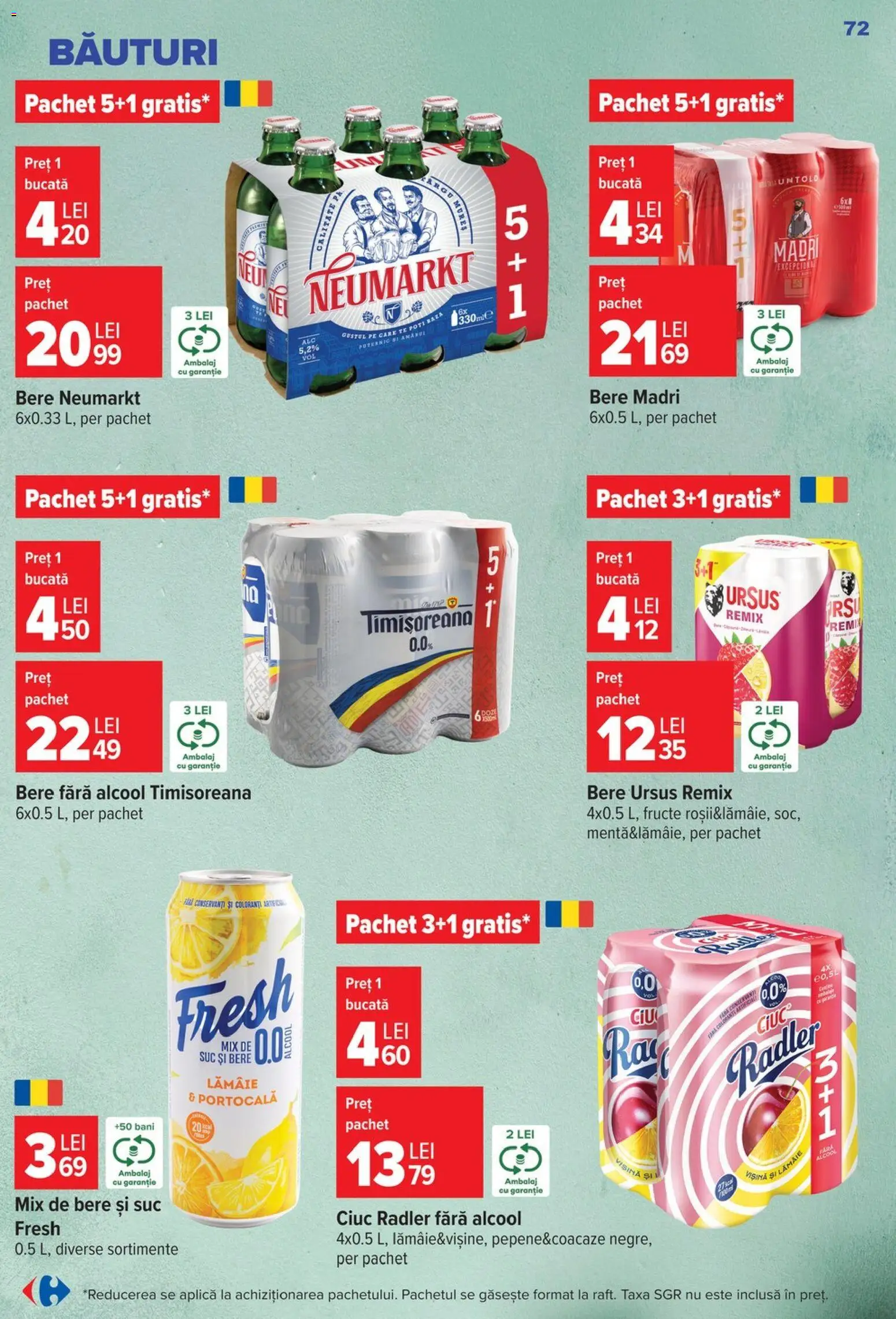 Catalog Carrefour 23 - 28 Septembrie 2026 | Pagina 72 | Produse: Ursus, Suc, Bere, Fructe