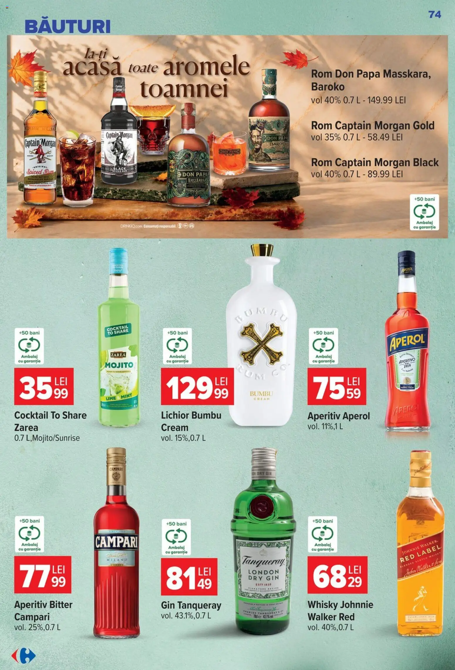 Catalog Carrefour 23 - 28 Septembrie 2026 | Pagina 74 | Produse: Lime, Scotch Whisky, Rom, Gin