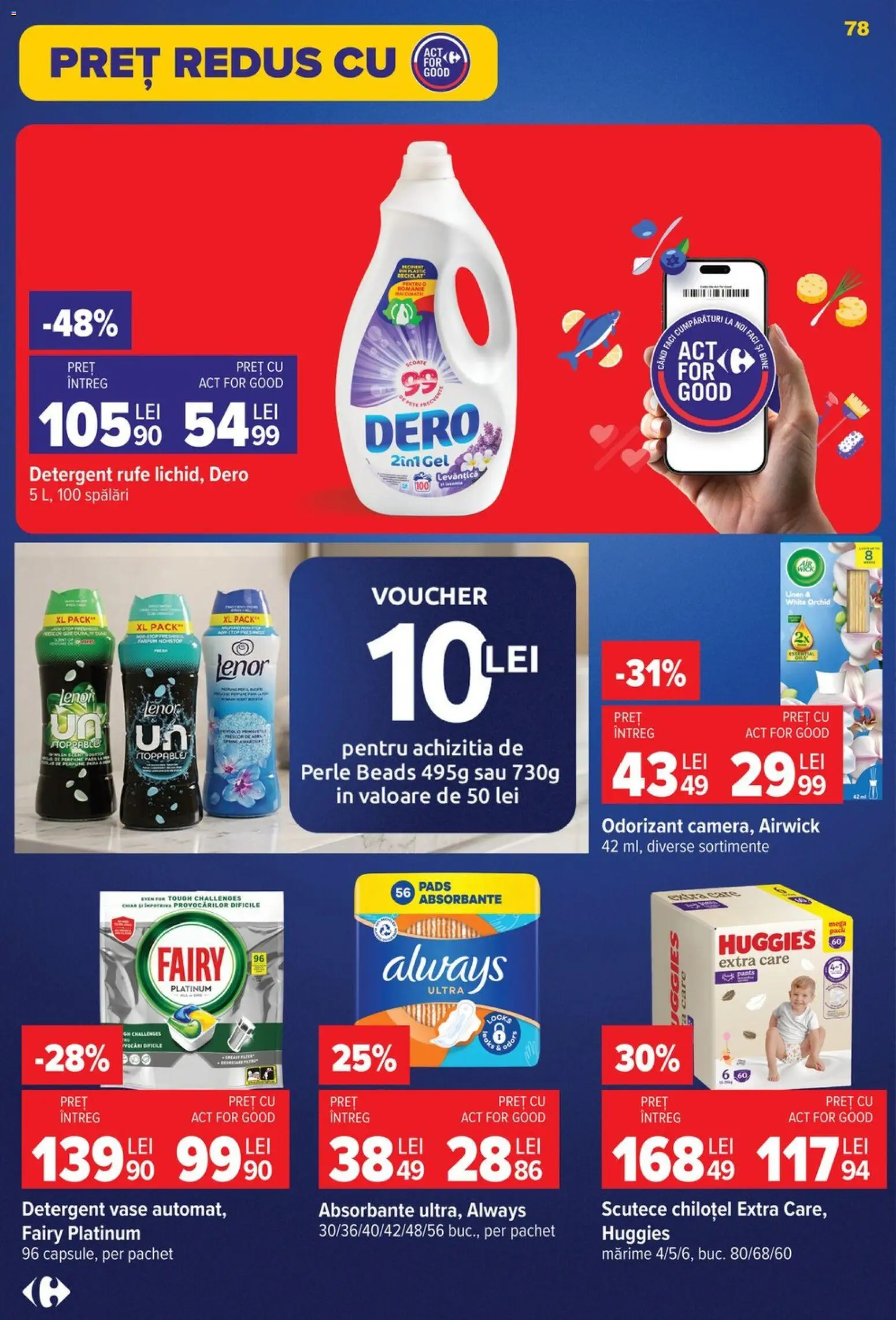 Catalog Carrefour 23 - 28 Septembrie 2026 | Pagina 78 | Produse: Perle, Detergent, Absorbante, Scutece