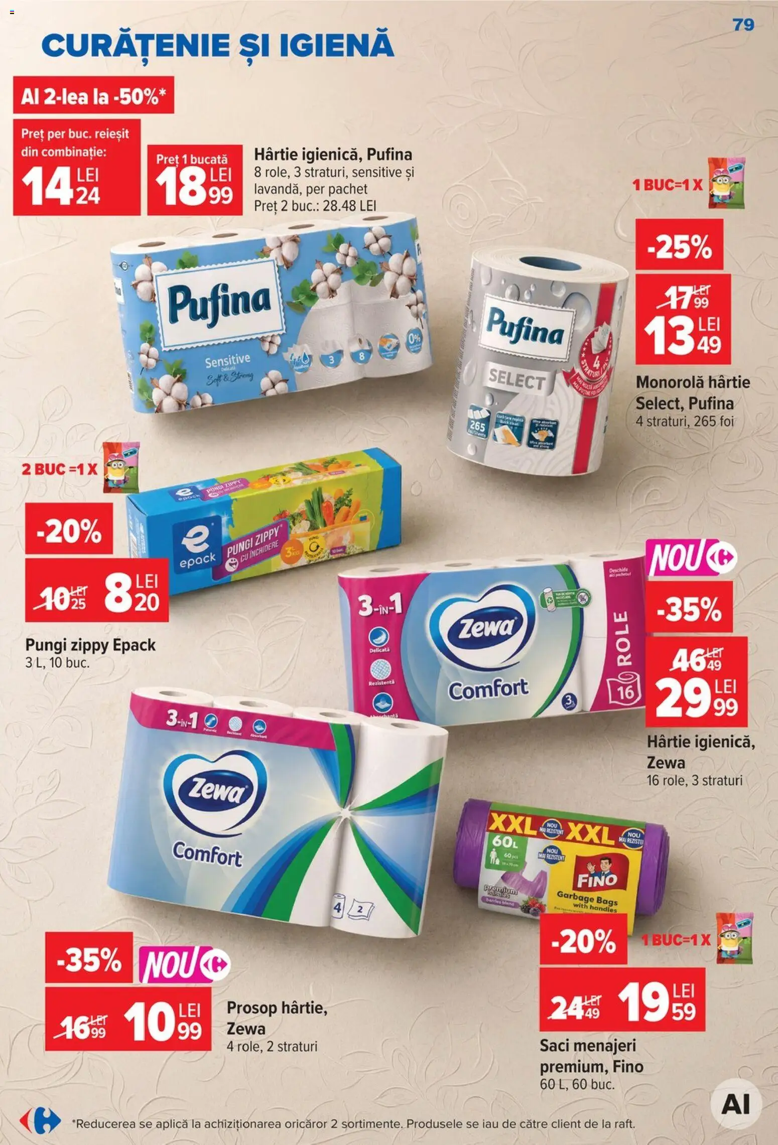 Catalog Carrefour 23 - 28 Septembrie 2026 | Pagina 79 | Produse: Aplică, Saci menajeri, Role