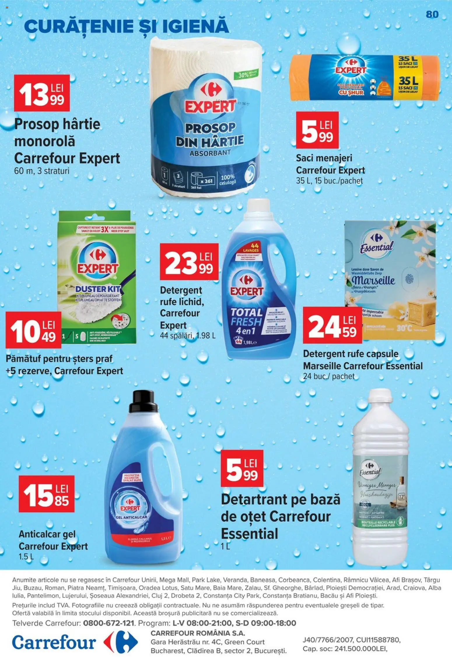 Catalog Carrefour 23 - 28 Septembrie 2026 | Pagina 80 | Produse: Prosop monorolă, Saci menajeri, Oțet, Detergent