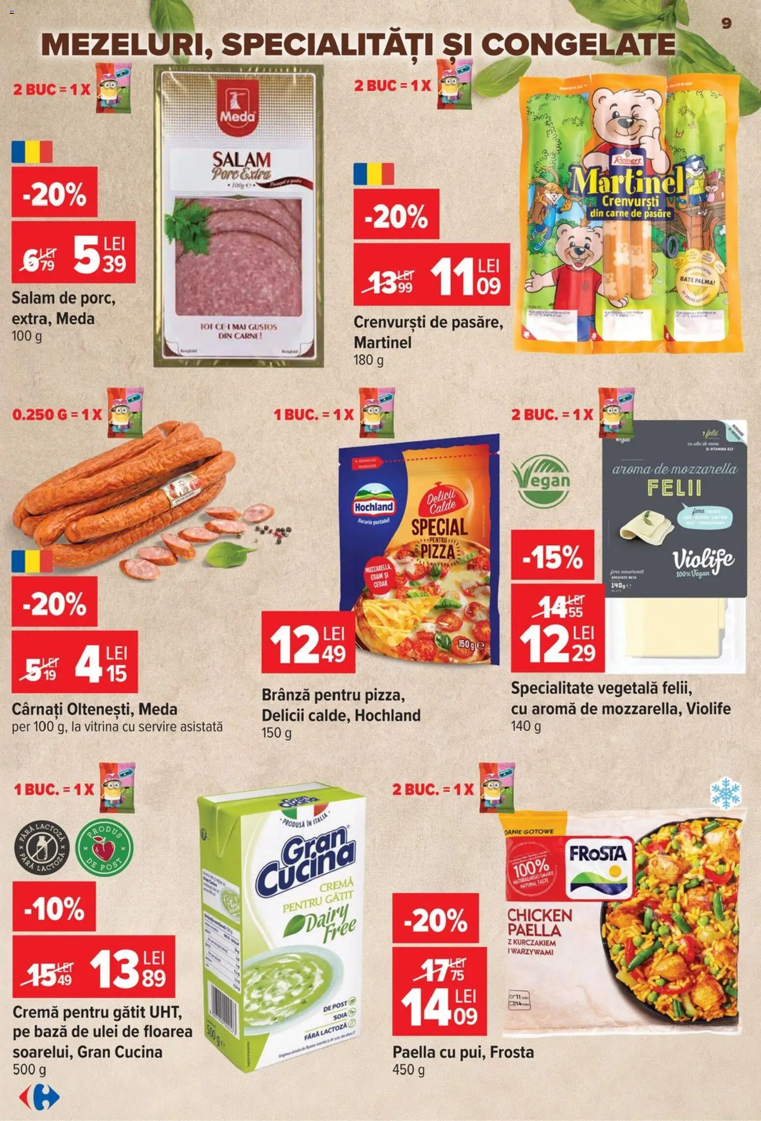 Catalog Carrefour 23 - 28 Septembrie 2026 | Pagina 9 | Produse: Vitrină, Crenvurști, Mozzarella, Brânză
