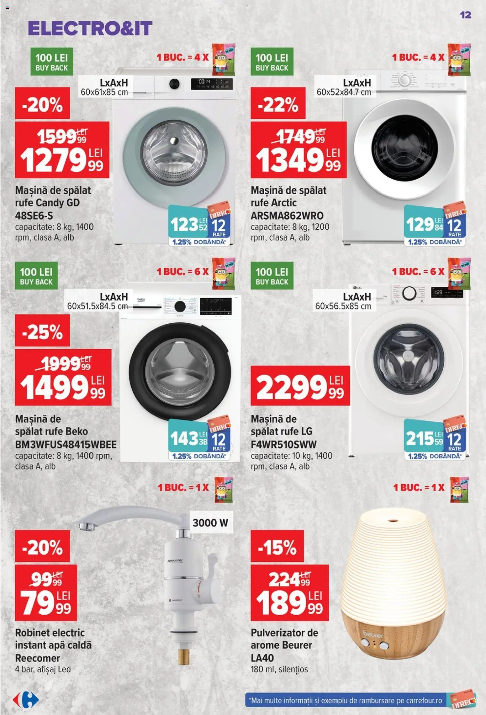 Catalog Carrefour 23 - 28 Septembrie 2026 | Pagina 12 | Produse: Mașină De Spălat, LED, Beurer, Apă