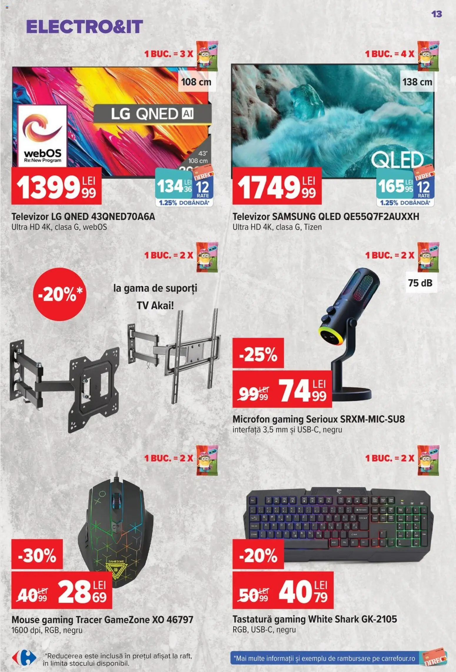 Catalog Carrefour 23 - 28 Septembrie 2026 | Pagina 13 | Produse: Mouse, Tastatură, Televizor, Microfon