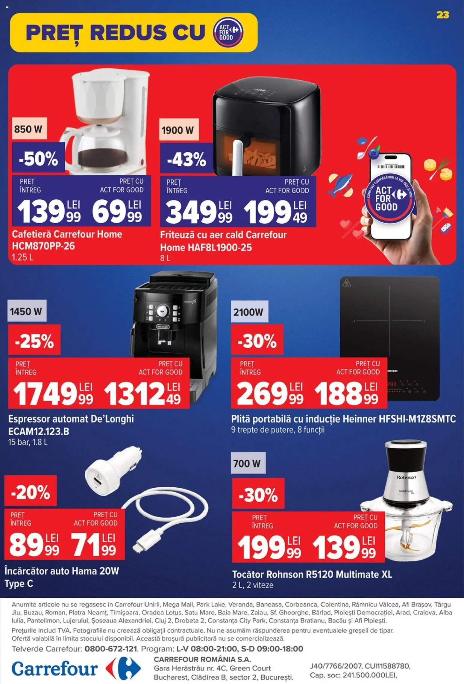 Catalog Carrefour 23 - 28 Septembrie 2026 | Pagina 23 | Produse: Espressor, Friteuza cu aer cald, Plită, Friteuză