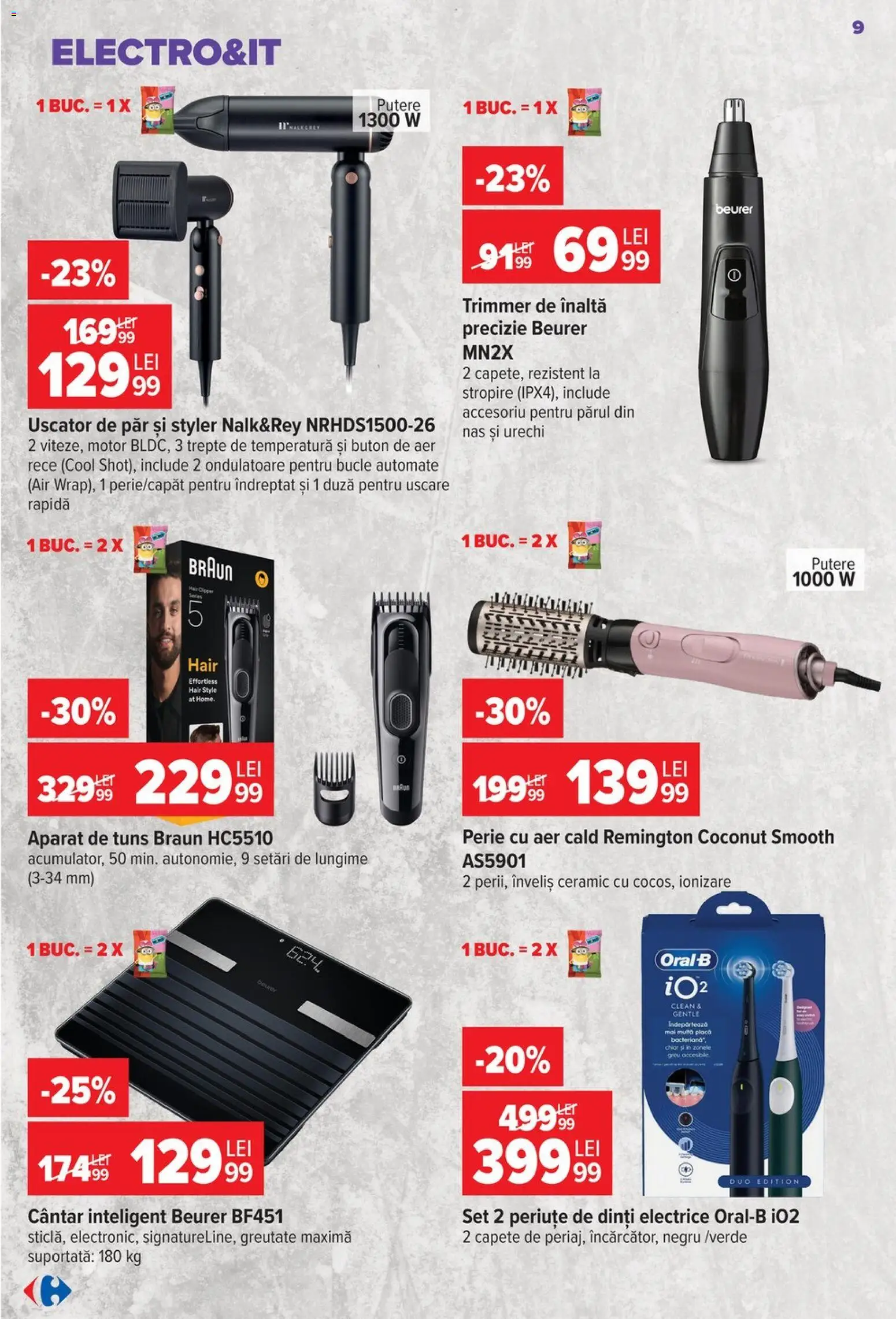 Catalog Carrefour 23 - 28 Septembrie 2026 | Pagina 9 | Produse: Trimmer, Clean, Remington, Cântar
