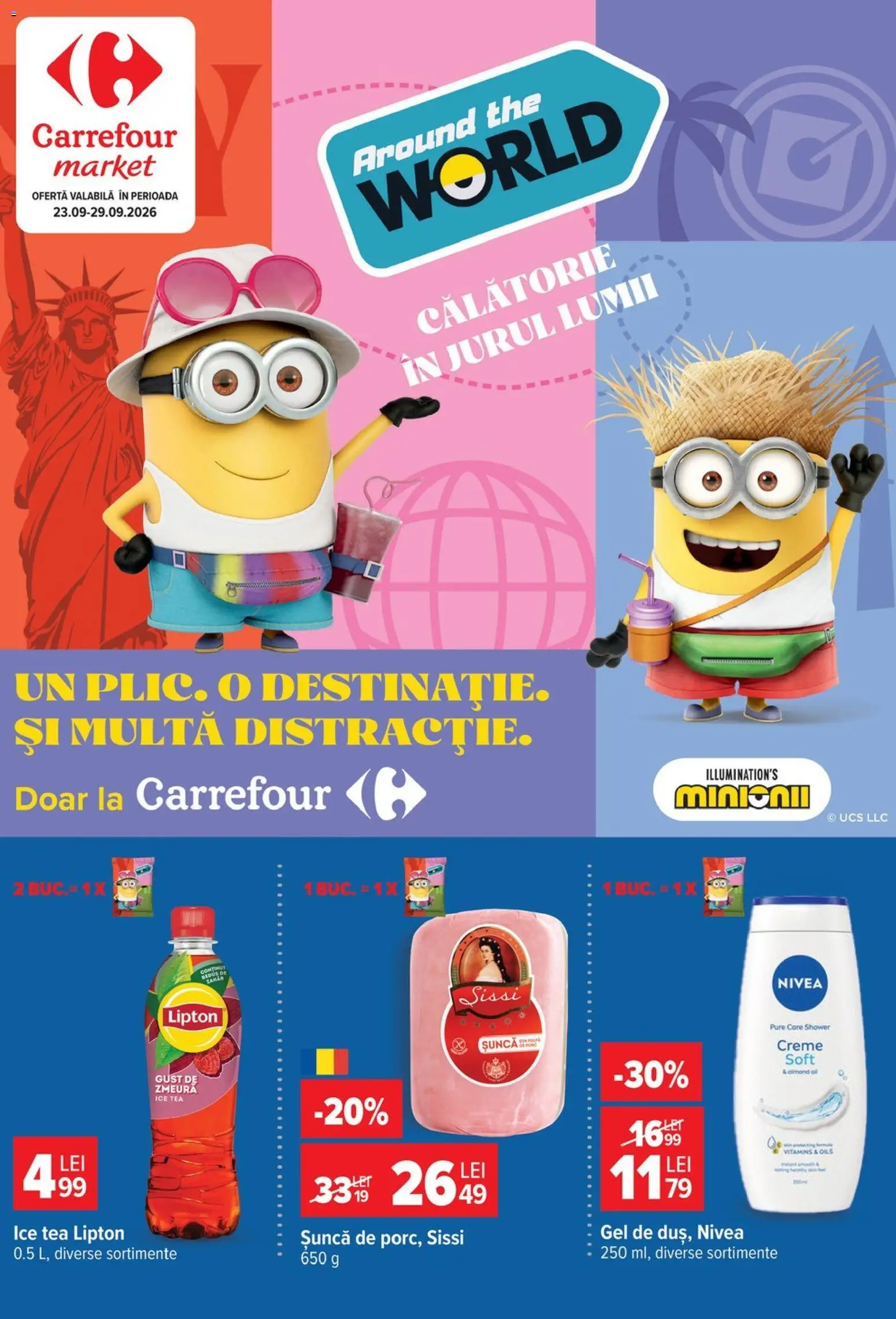 Catalog Carrefour 23 - 28 Septembrie 2026 | Pagina 1 | Produse: Zmeură, Nivea, Șuncă, Ice tea
