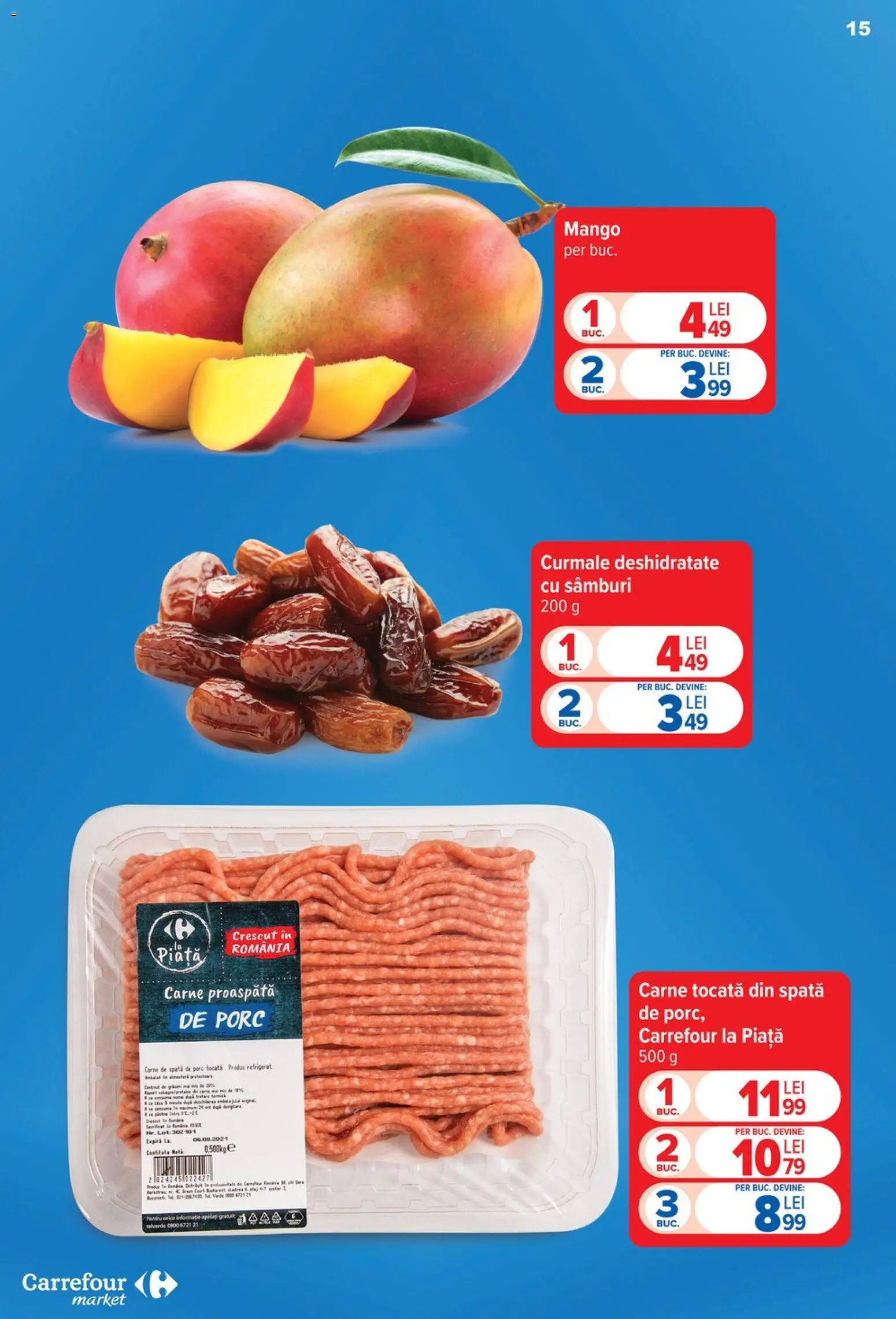 Catalog Carrefour 23 - 28 Septembrie 2026 | Pagina 15 | Produse: Spata de porc, Carne tocată, Curmale, Mango