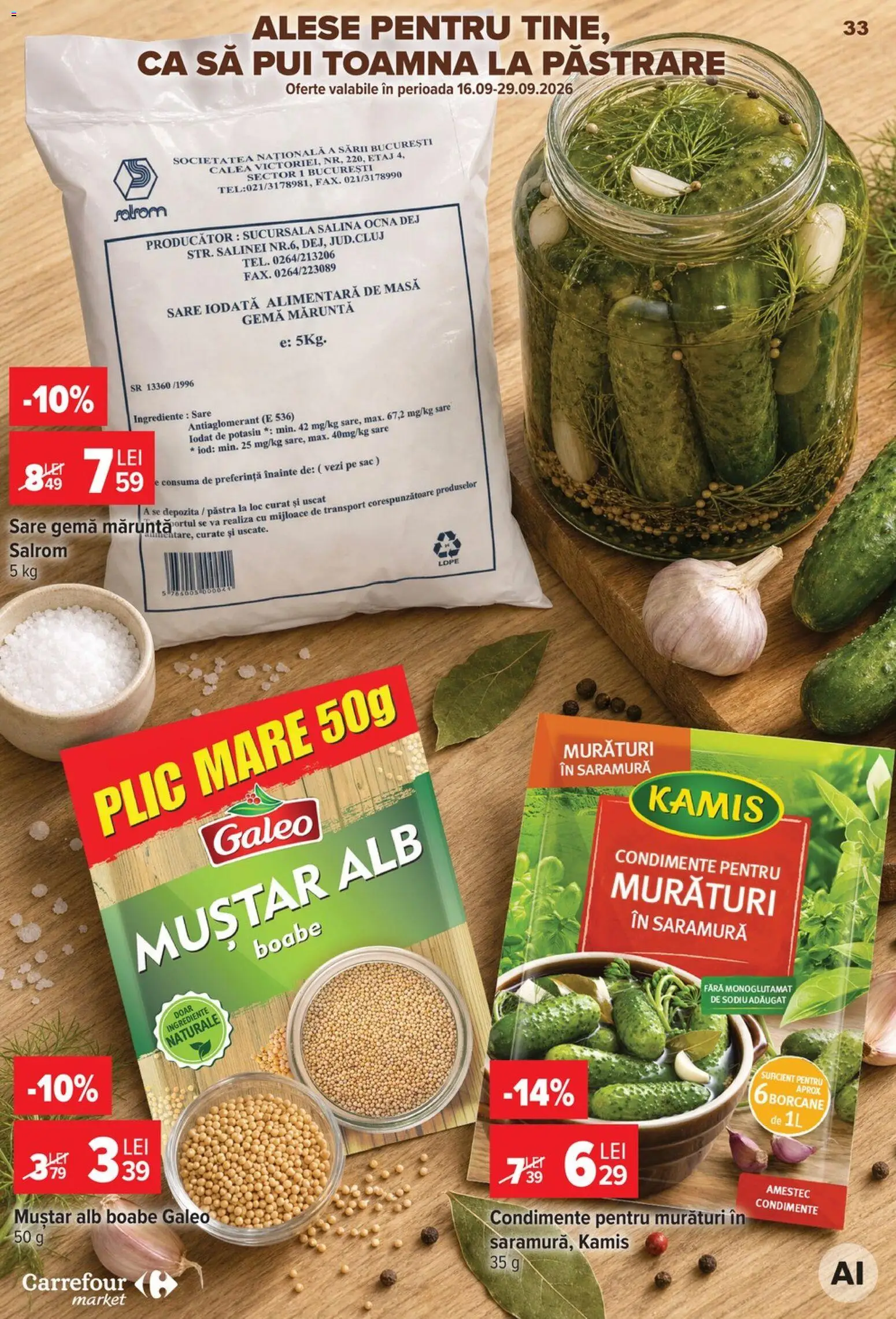 Catalog Carrefour 23 - 28 Septembrie 2026 | Pagina 33 | Produse: Masă, Sac, Amestec, Sare