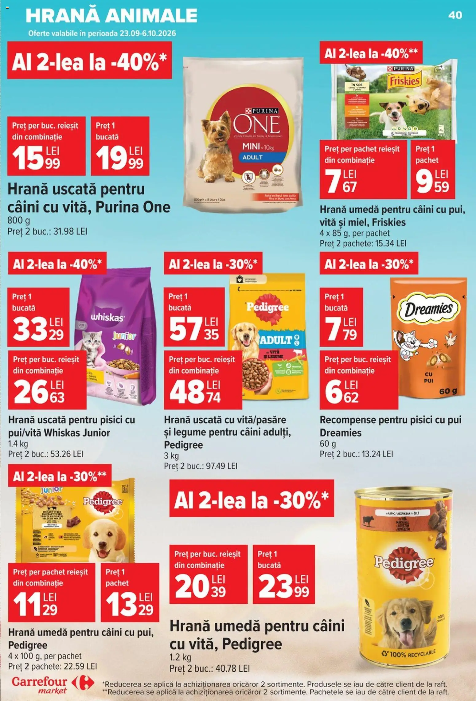 Catalog Carrefour 23 - 28 Septembrie 2026 | Pagina 40 | Produse: Whiskas, Aplică, Pui, Legume