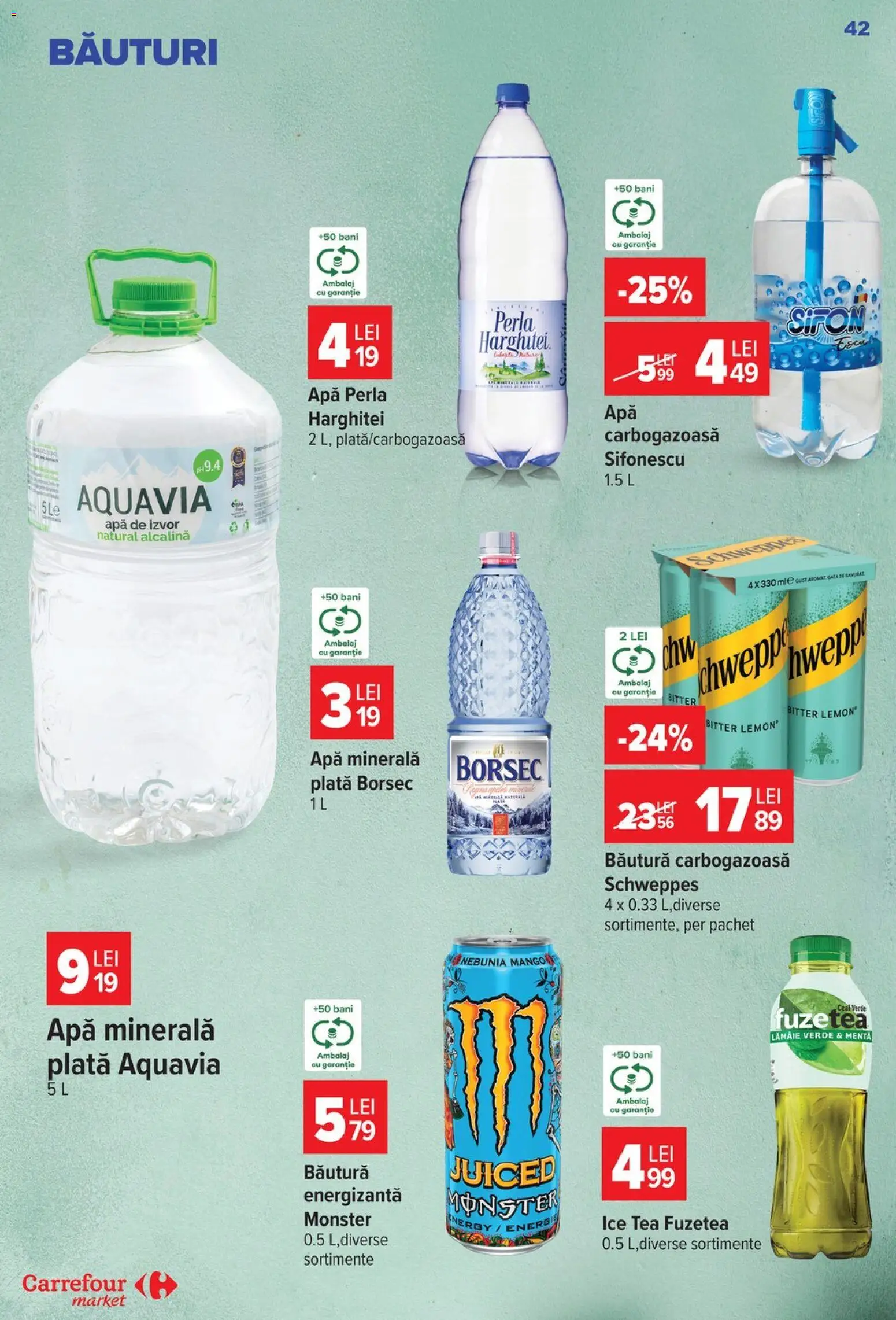 Catalog Carrefour 23 - 28 Septembrie 2026 | Pagina 42 | Produse: Apa minerala, Schweppes, Ice tea, Mango
