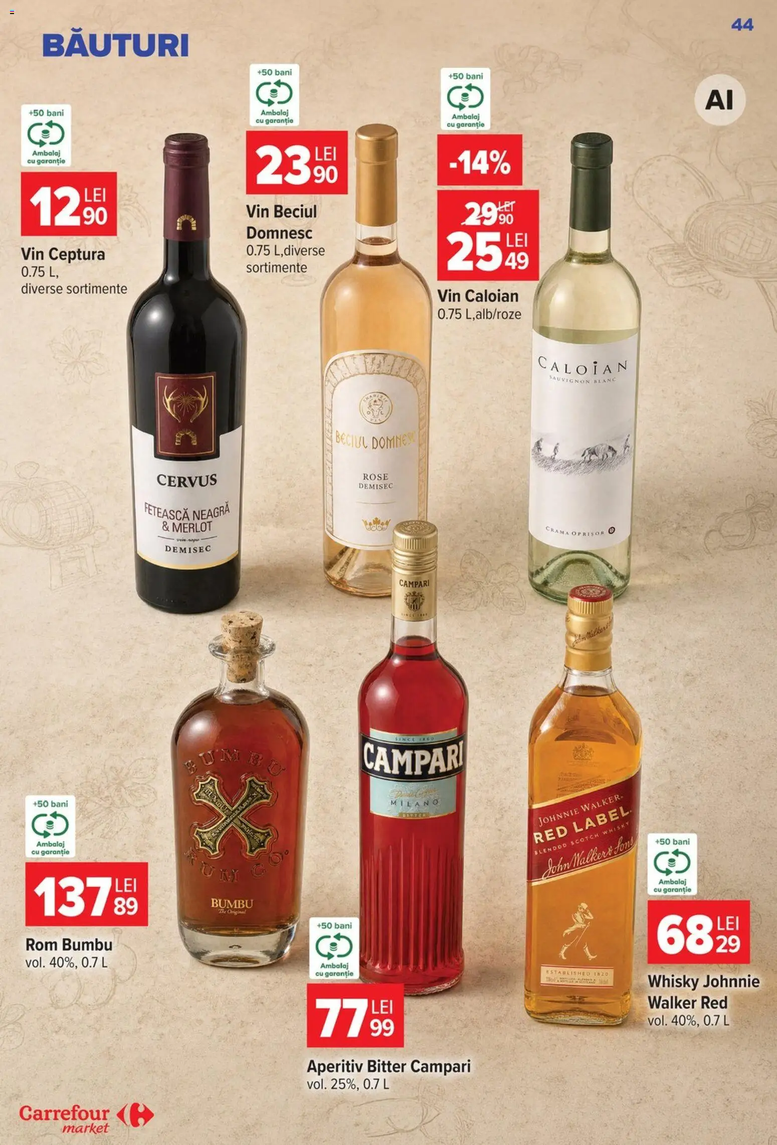 Catalog Carrefour 23 - 28 Septembrie 2026 | Pagina 44 | Produse: Scotch Whisky, Vin, Sauvignon, Rom