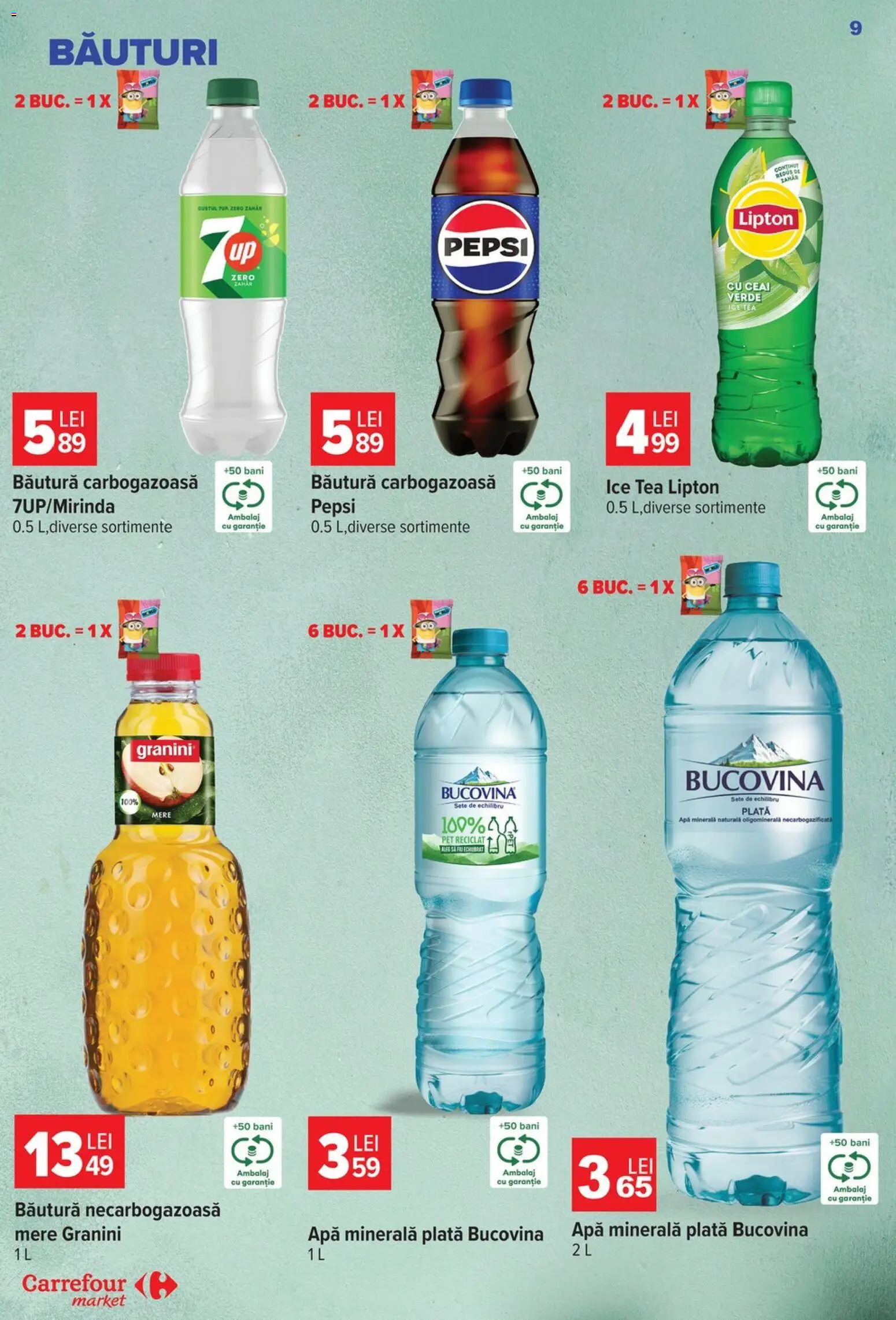 Catalog Carrefour 23 - 28 Septembrie 2026 | Pagina 9 | Produse: Zero, Apa minerala plata, Ceai, Ice tea