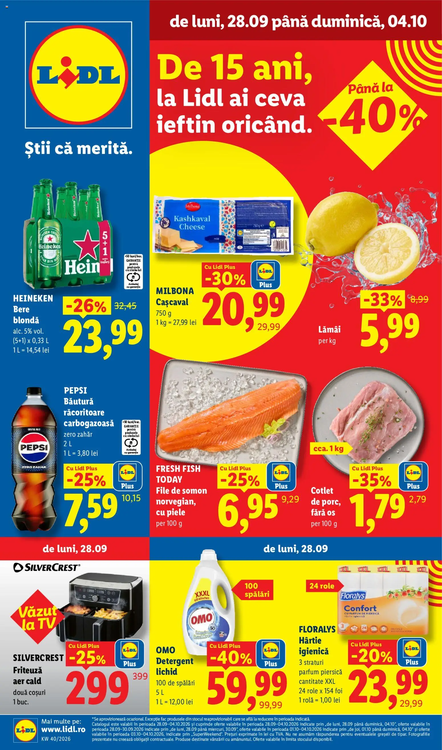 Catalog LIDL 28 Septembrie - 3 Octombrie 2026 | Pagina 1 | Produse: Floralys, Friteuză, Cotlet, Somon