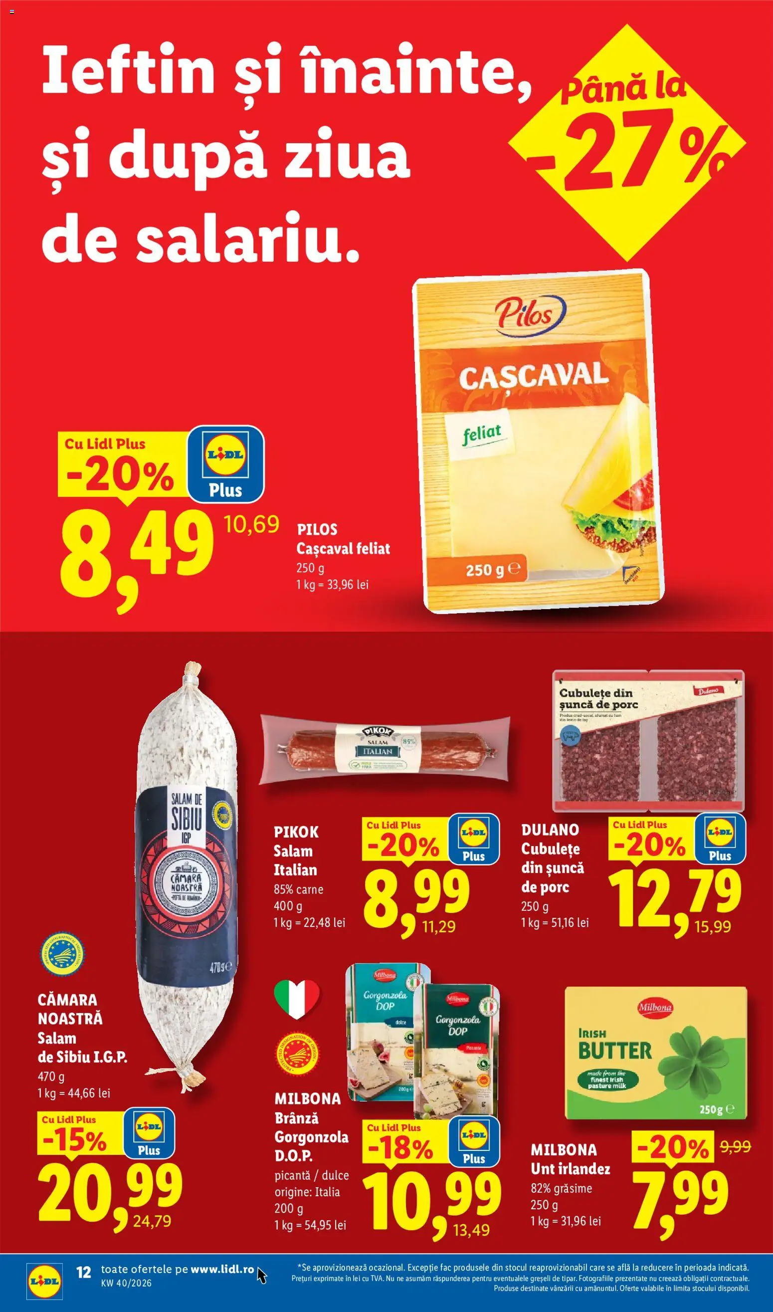 Catalog LIDL 28 Septembrie - 3 Octombrie 2026 | Pagina 12 | Produse: Gorgonzola, Salam, Carne De Porc, Plus