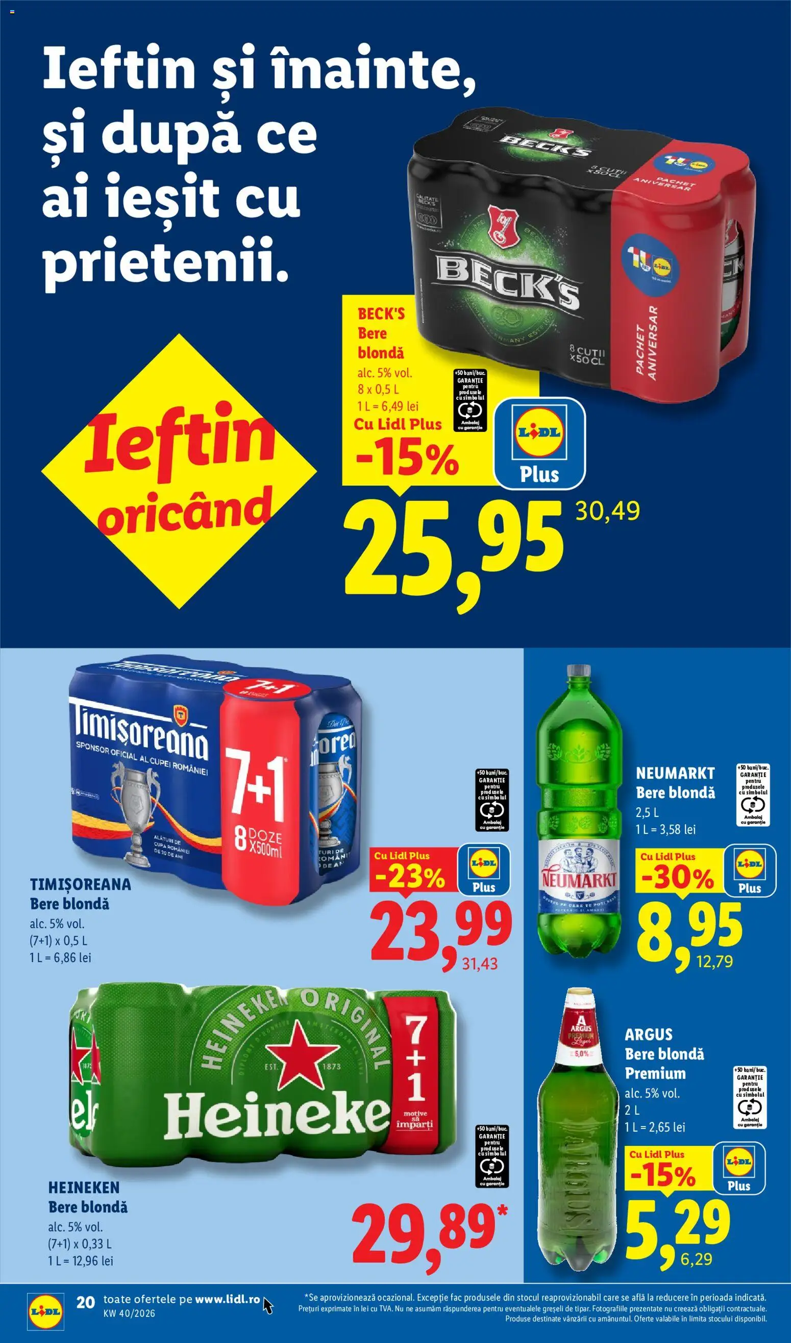 Catalog LIDL 28 Septembrie - 3 Octombrie 2026 | Pagina 20 | Produse: Premium, Bere, Argus, Plus