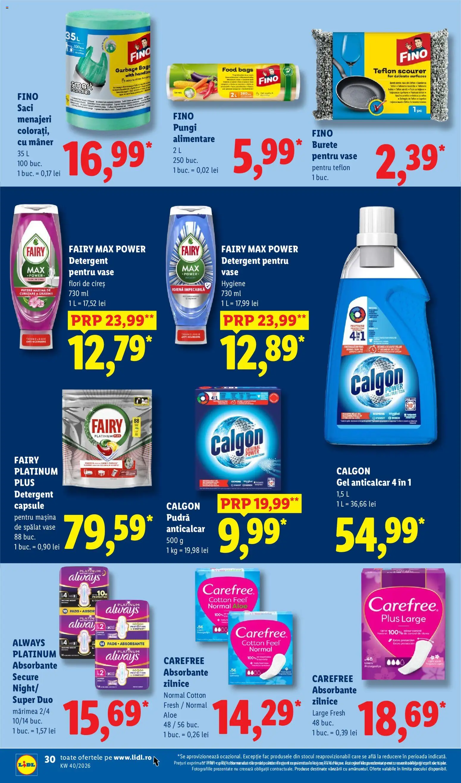 Catalog LIDL 28 Septembrie - 3 Octombrie 2026 | Pagina 30 | Produse: Detergent Capsule, Saci menajeri, Burete, Plus