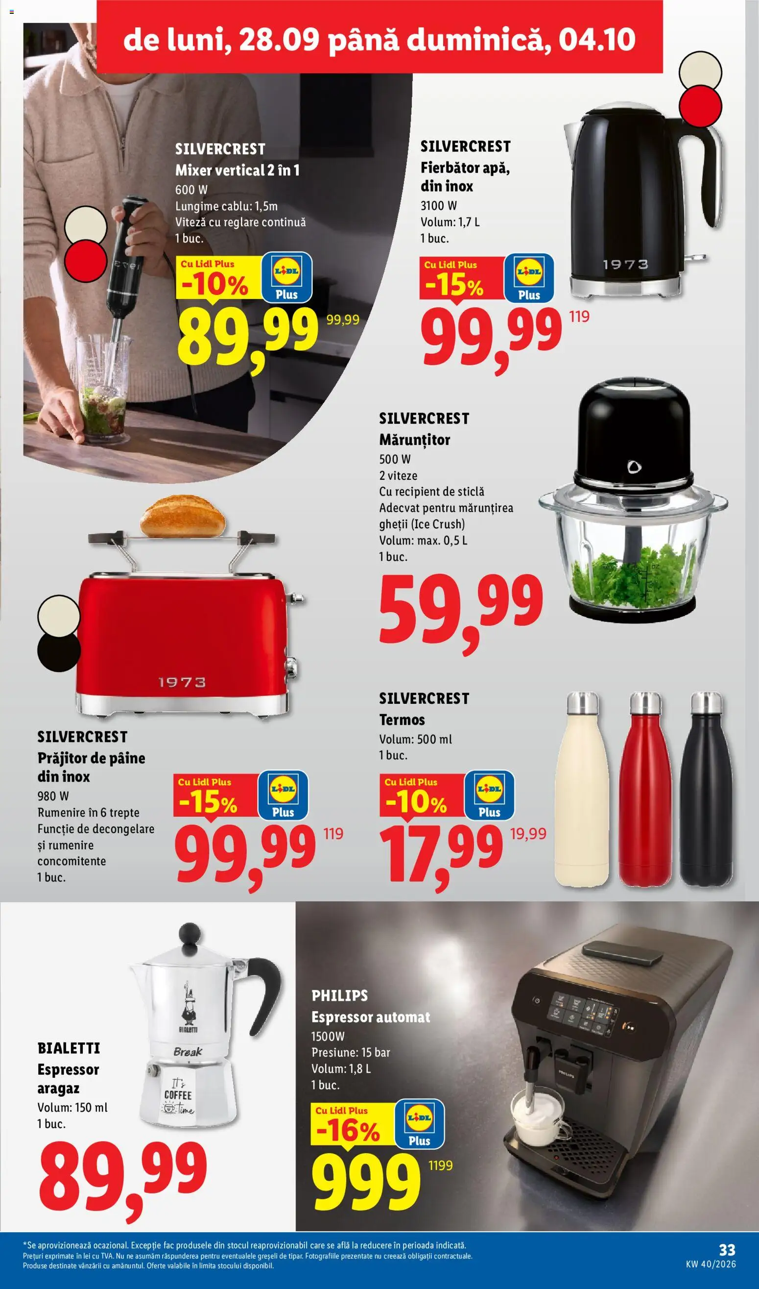 Catalog LIDL 28 Septembrie - 3 Octombrie 2026 | Pagina 33 | Produse: Espressor, Philips, Blender, Toaster