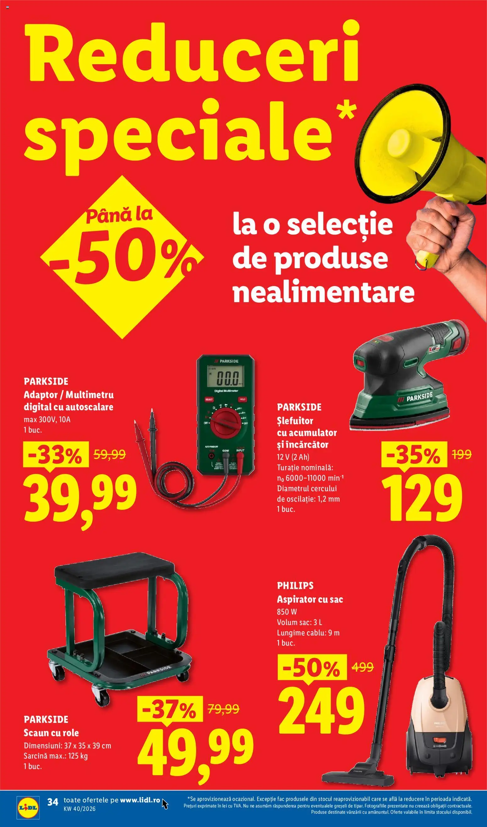 Catalog LIDL 28 Septembrie - 3 Octombrie 2026 | Pagina 34 | Produse: Aspirator cu sac, Cablu, Scaun, Sac