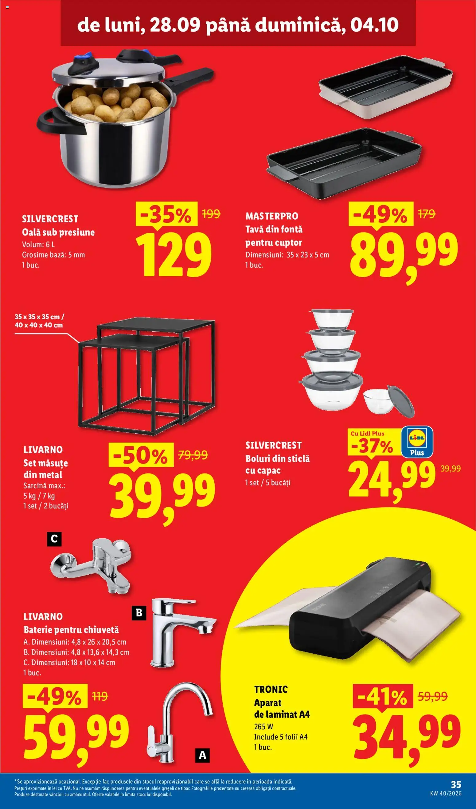 Catalog LIDL 28 Septembrie - 3 Octombrie 2026 | Pagina 35 | Produse: Tava, Oală, Sticla cu capac, Plus