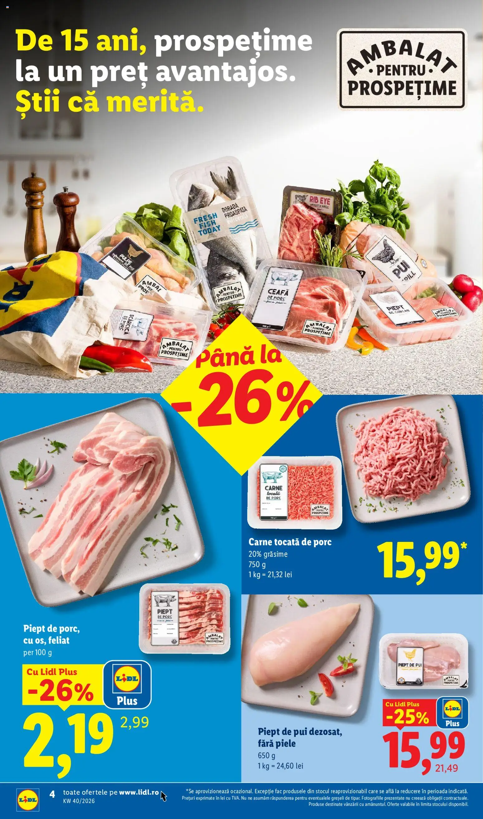 Catalog LIDL 28 Septembrie - 3 Octombrie 2026 | Pagina 4 | Produse: Pui, Piept de Porc, Carne tocată, Plus